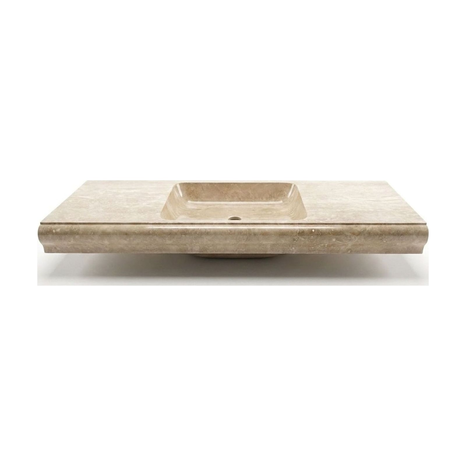 Travertine Marble Sink — 50″ × 19″ × 4″