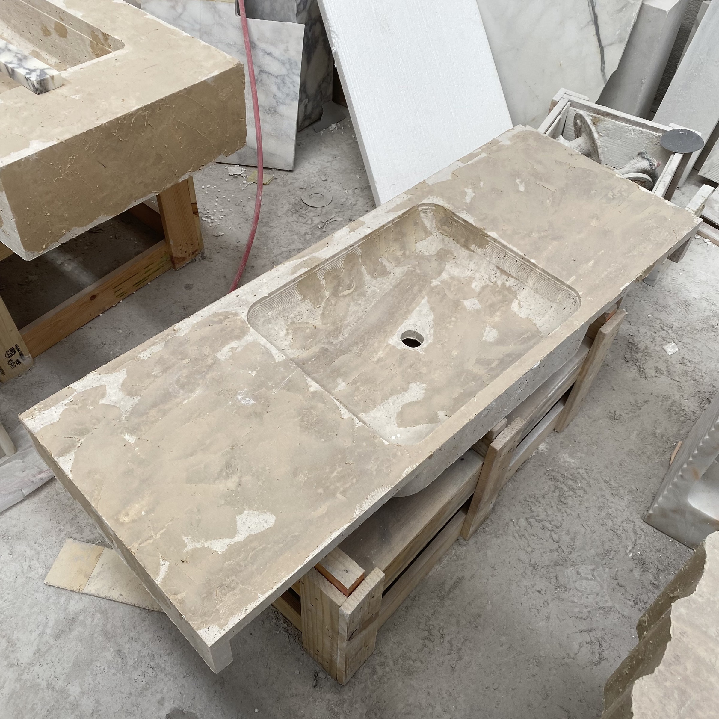Travertine Marble Sink — view 7