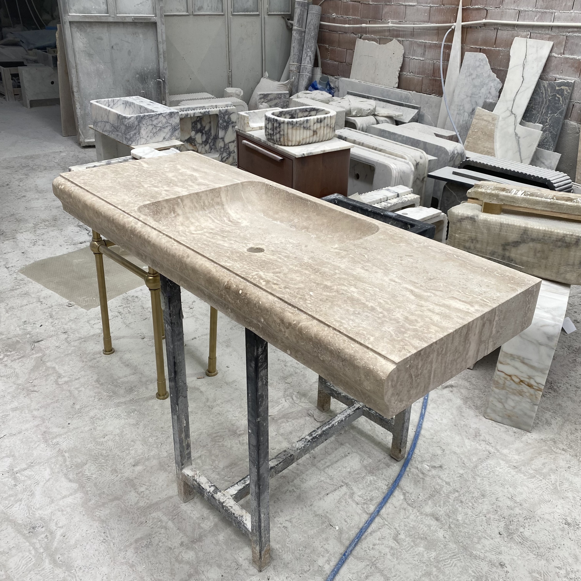 Travertine Marble Sink — view 8