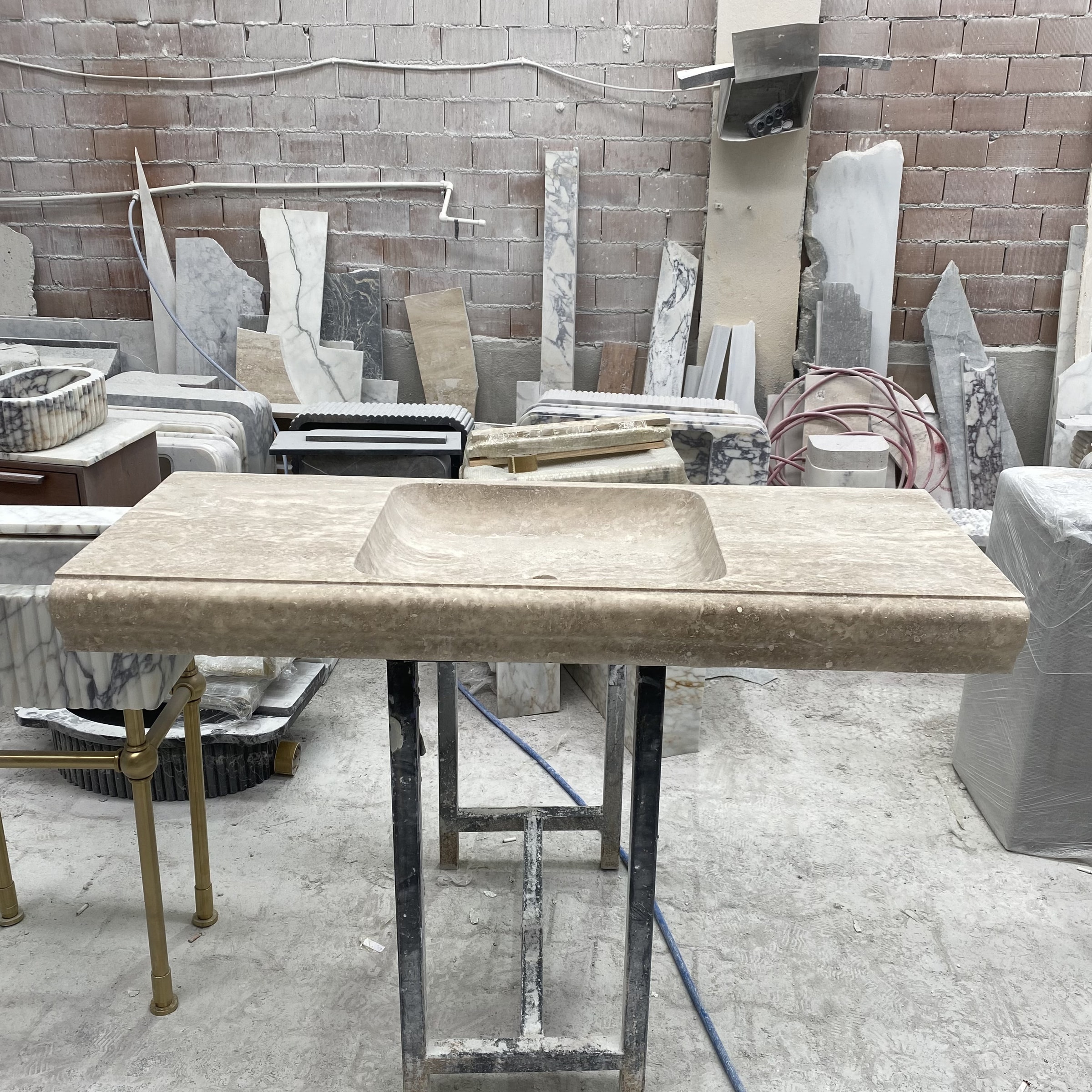 Travertine Marble Sink — view 5