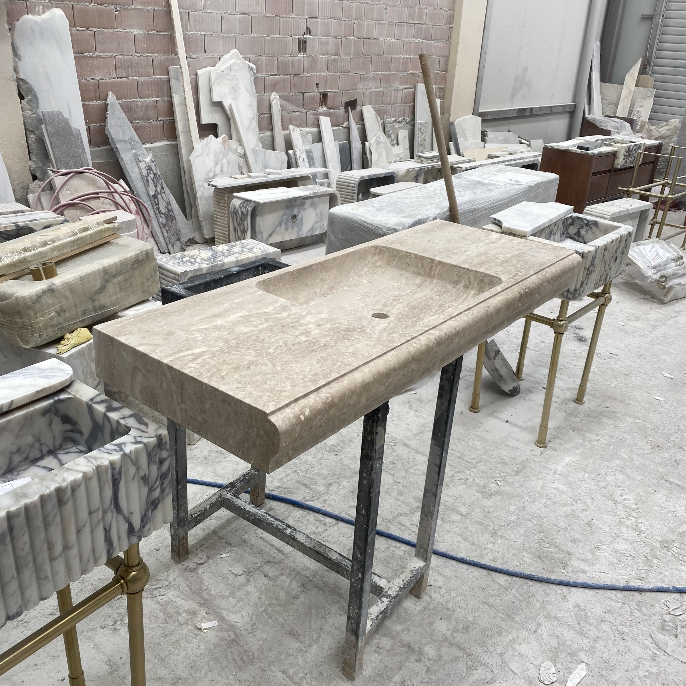 Travertine Marble Sink — view 4