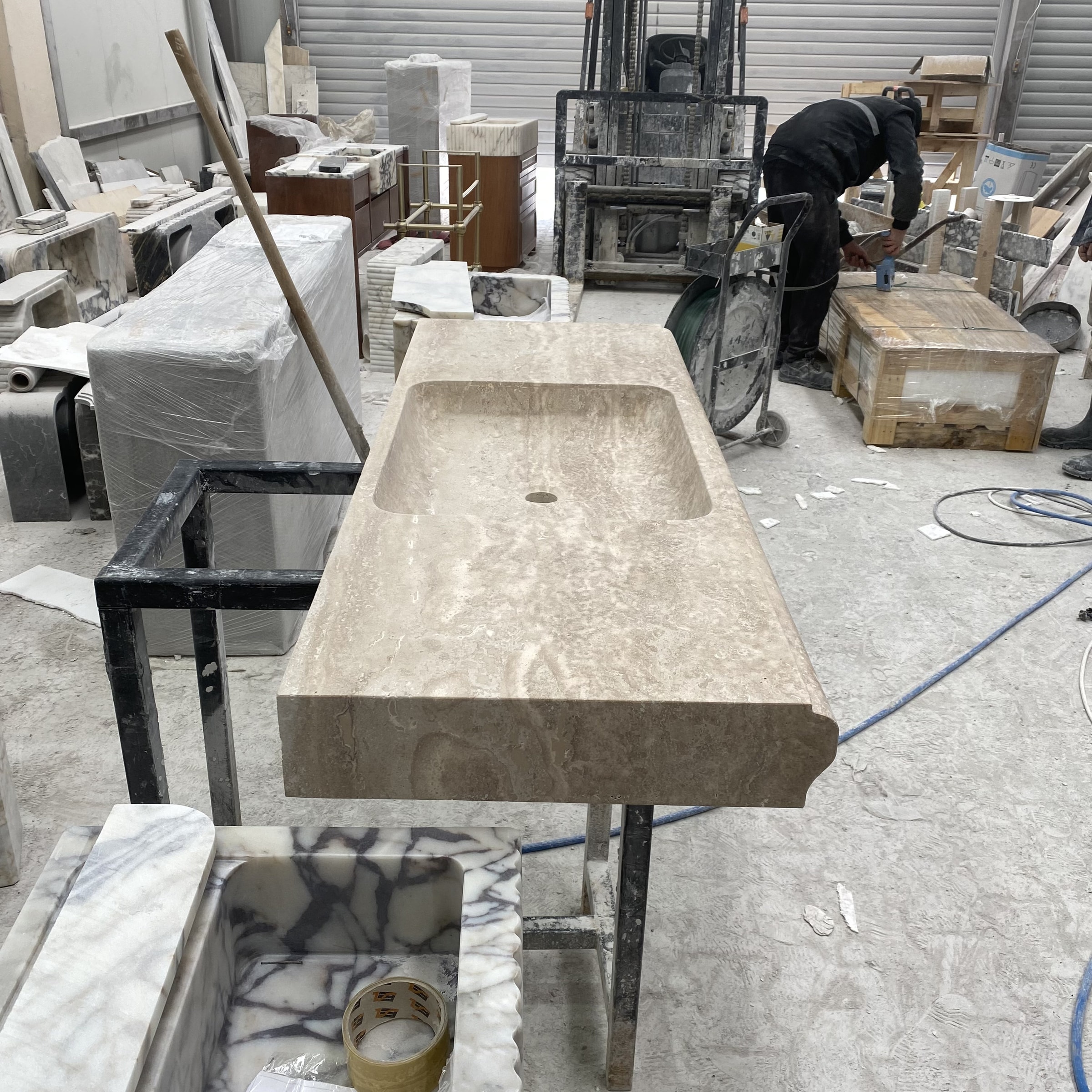Travertine Marble Sink — view 3