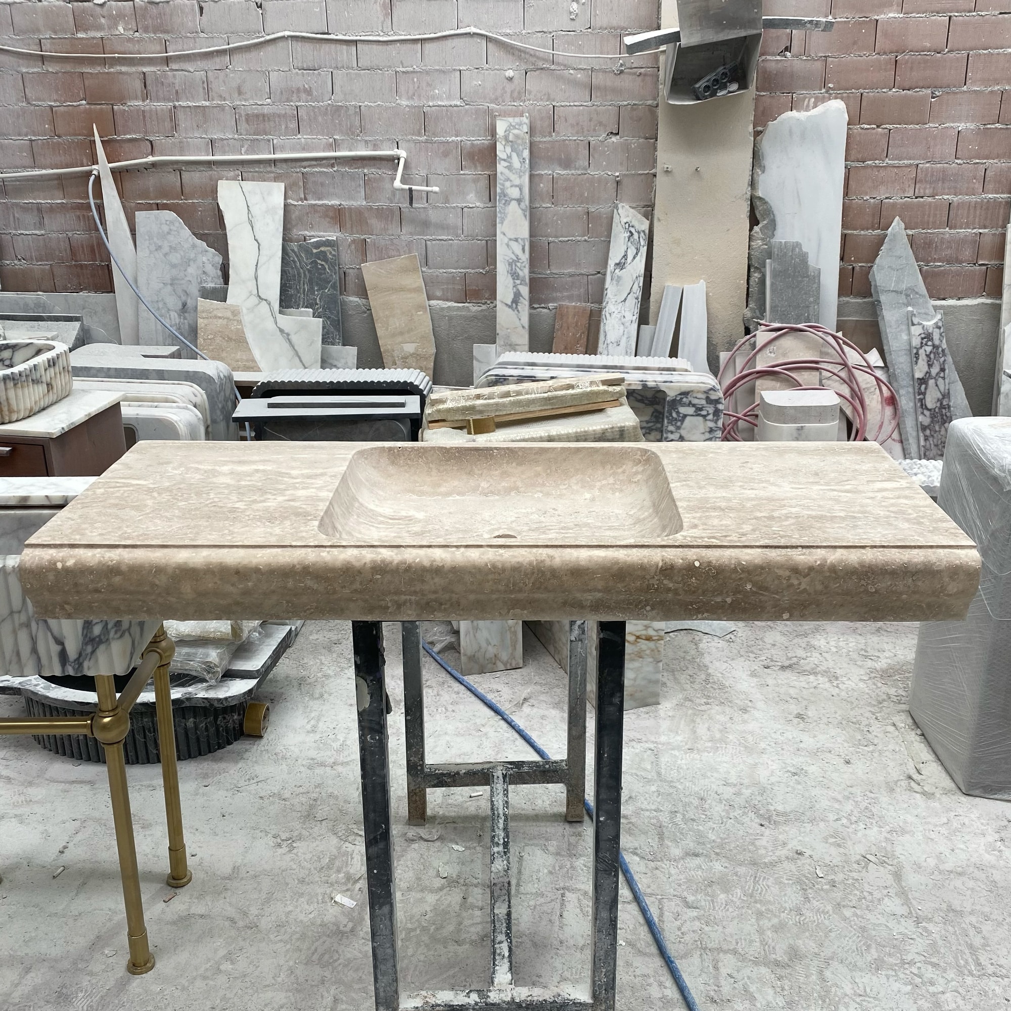 Travertine Marble Sink — view 2