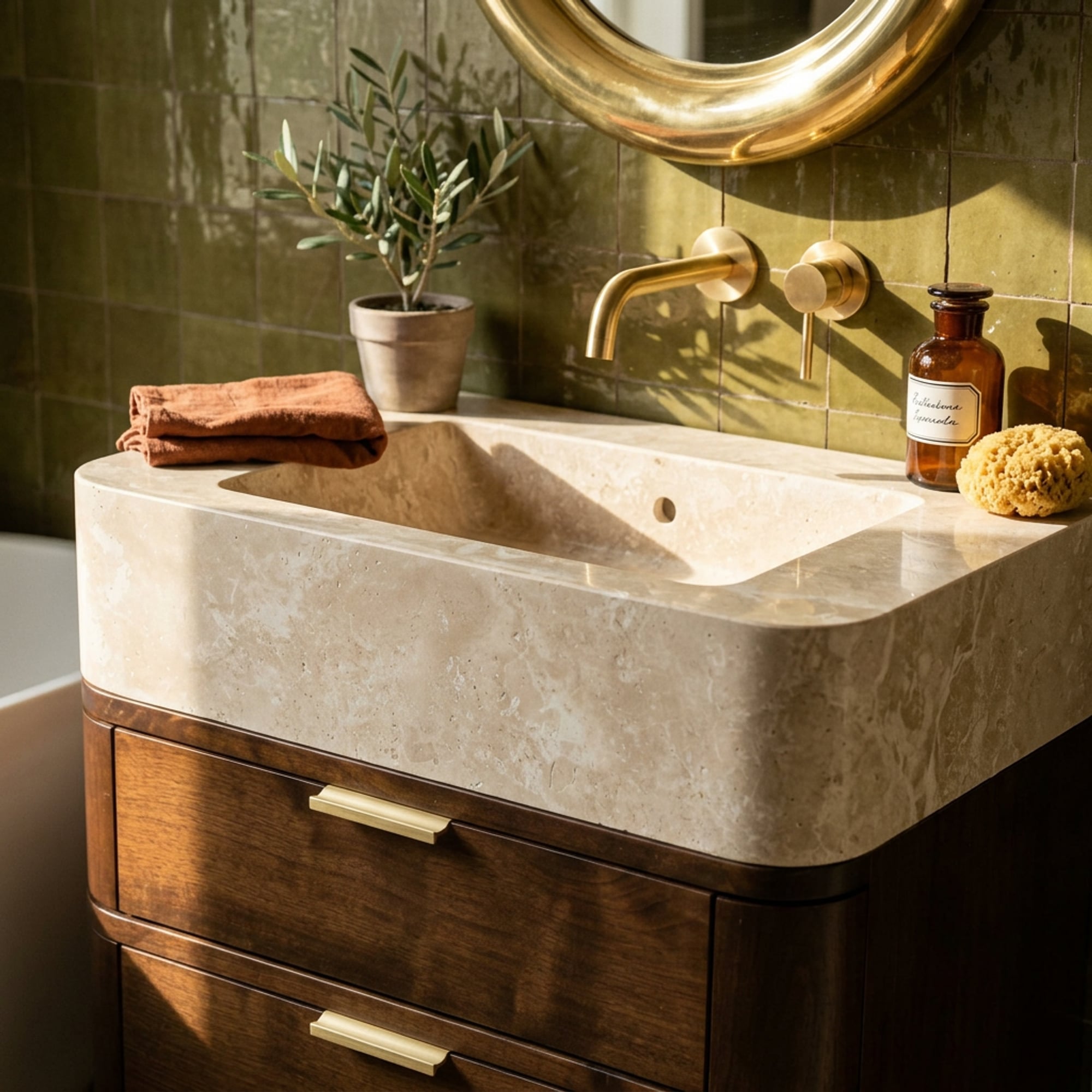Travertine Marble Vanity