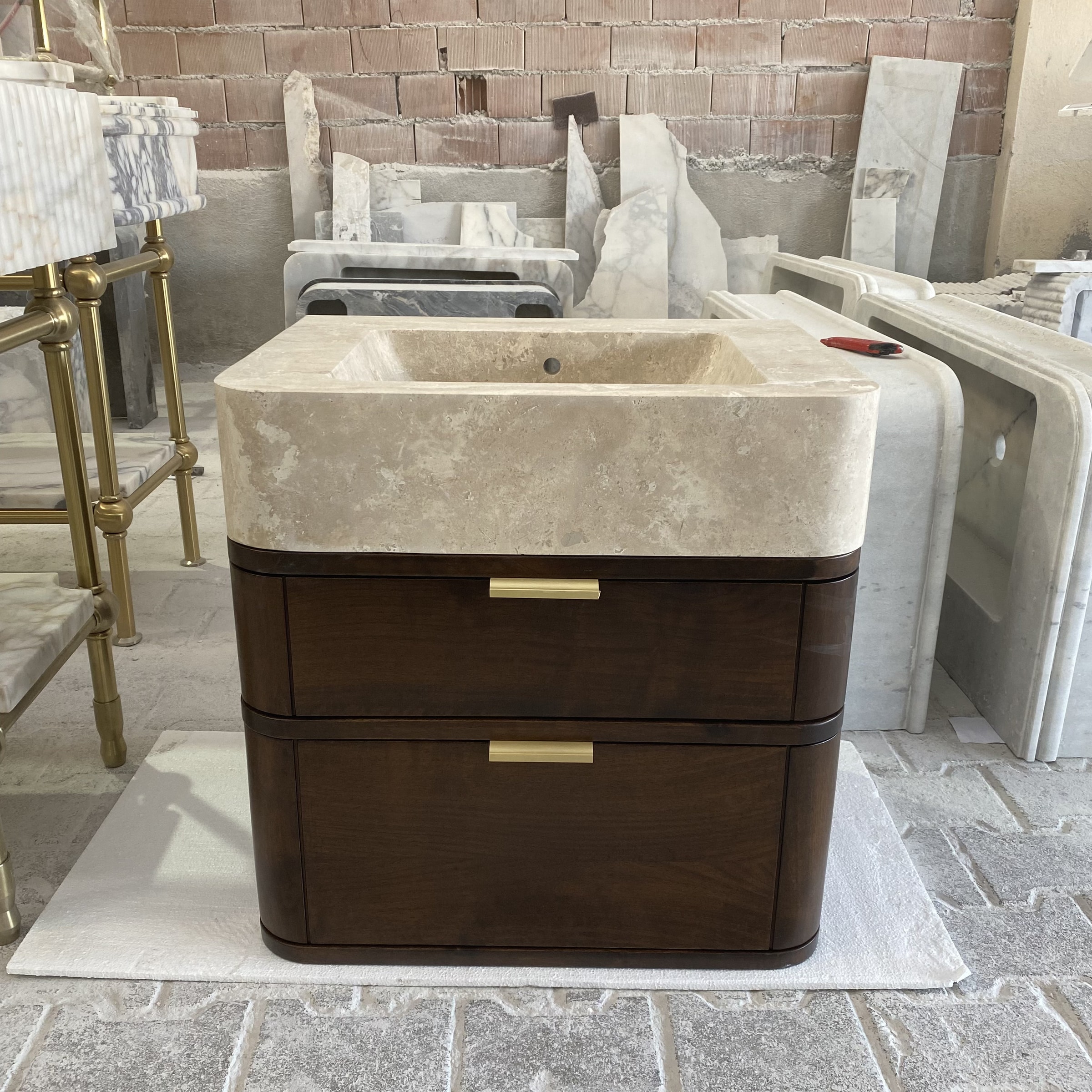 Travertine Marble Vanity — view 5