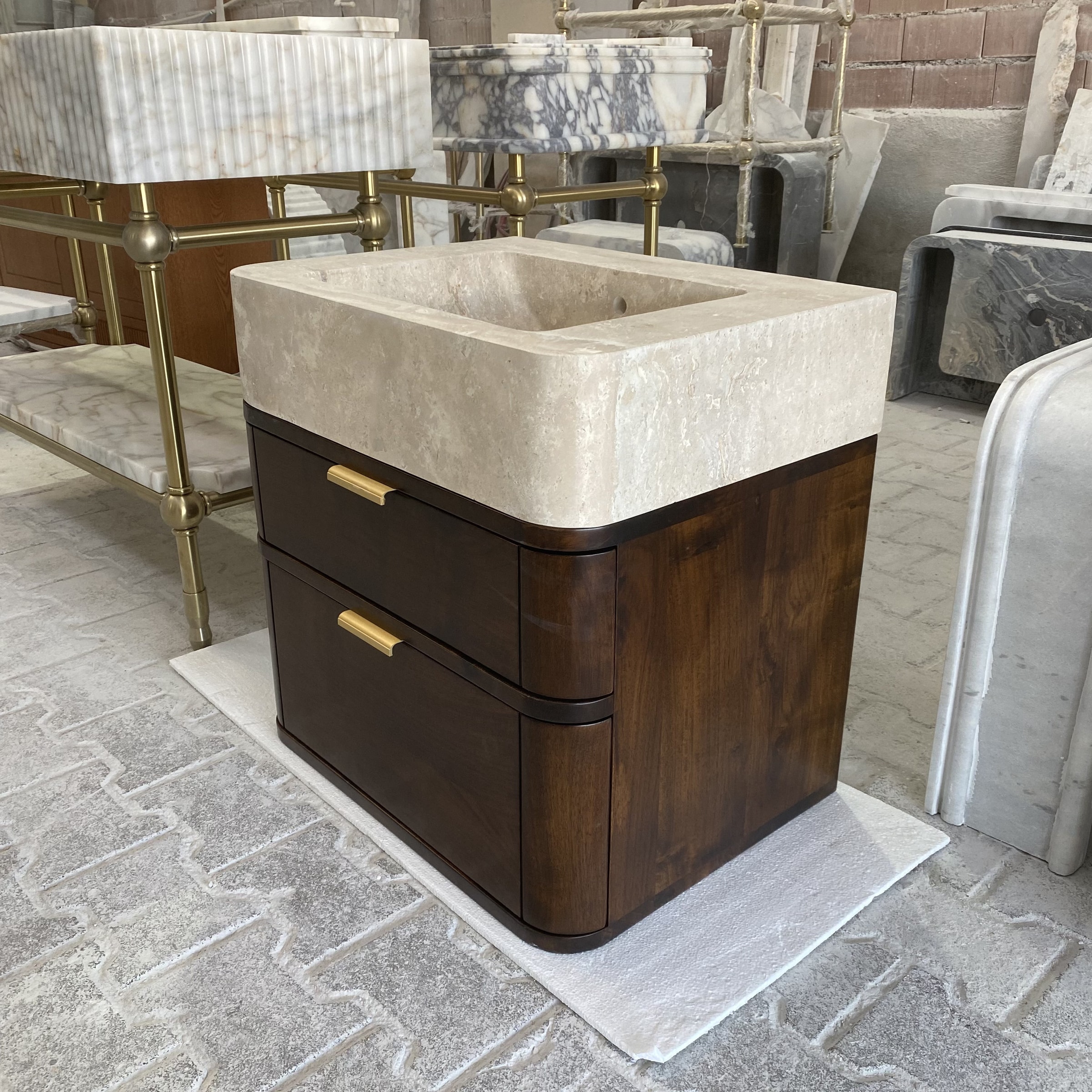Travertine Marble Vanity — view 4