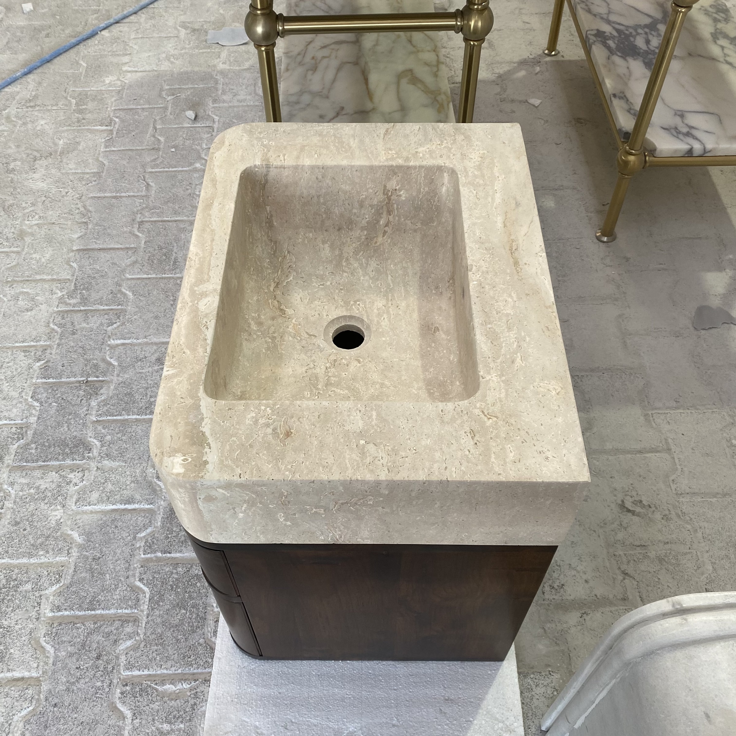 Travertine Marble Vanity — view 3