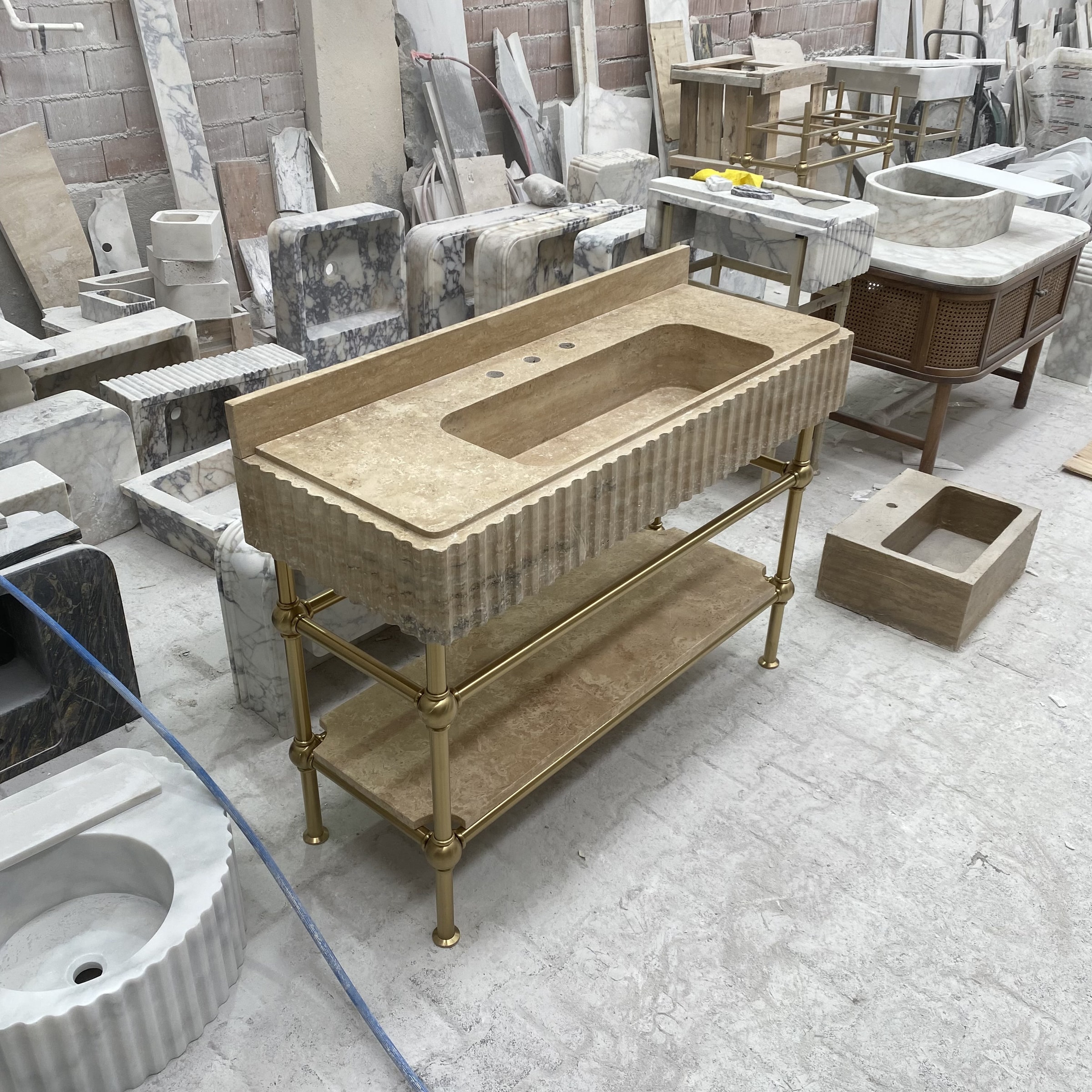Travertine Marble Sink — view 3