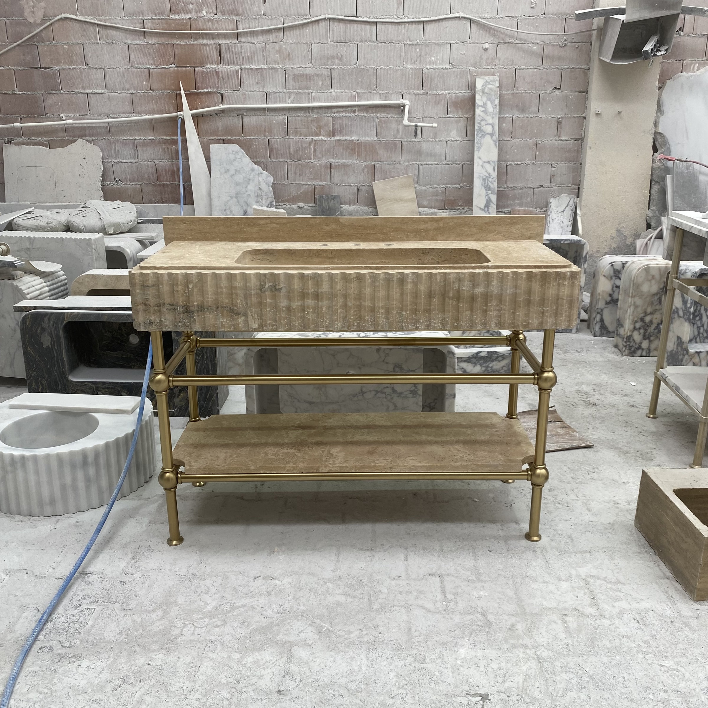 Travertine Marble Sink — view 4