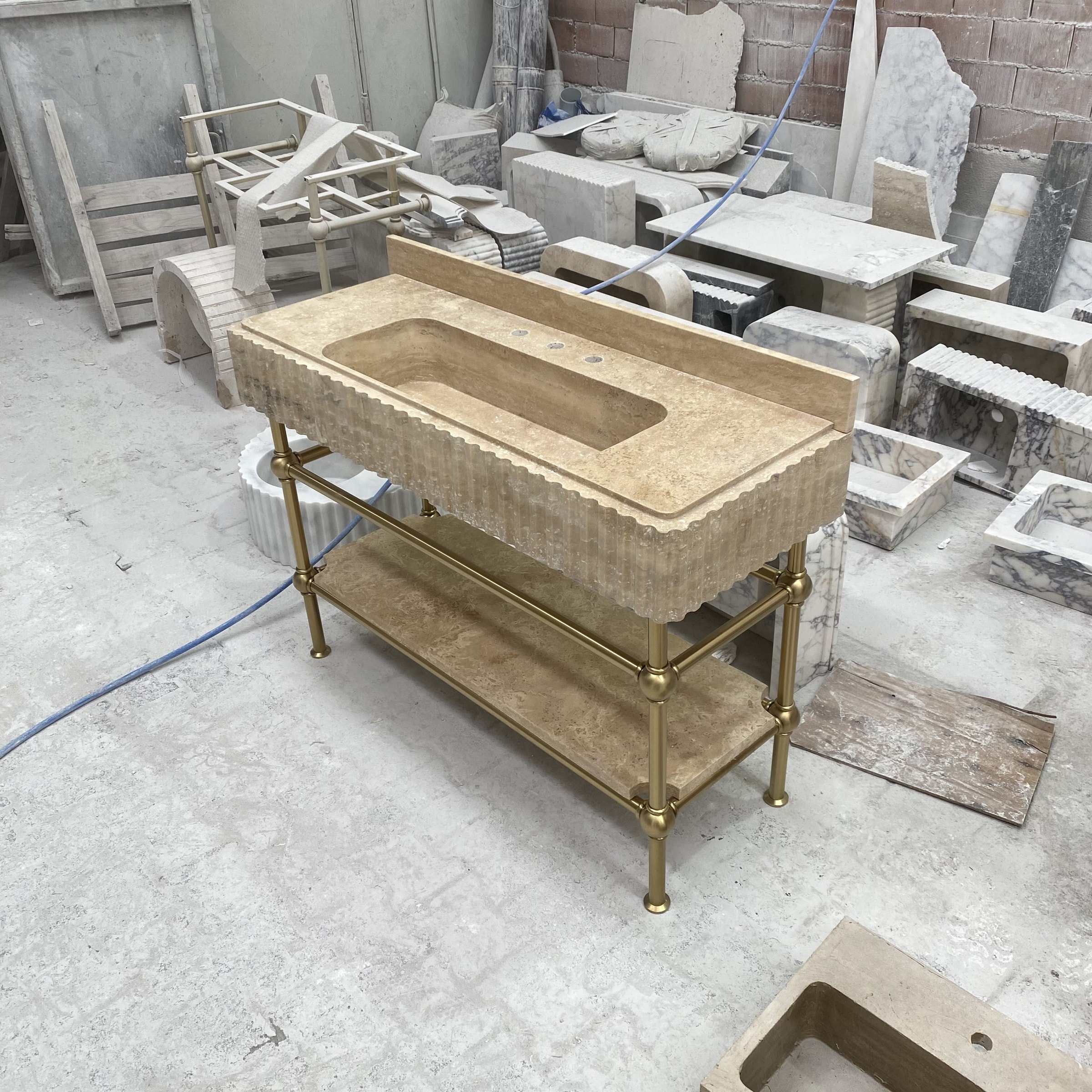Travertine Marble Sink — view 2