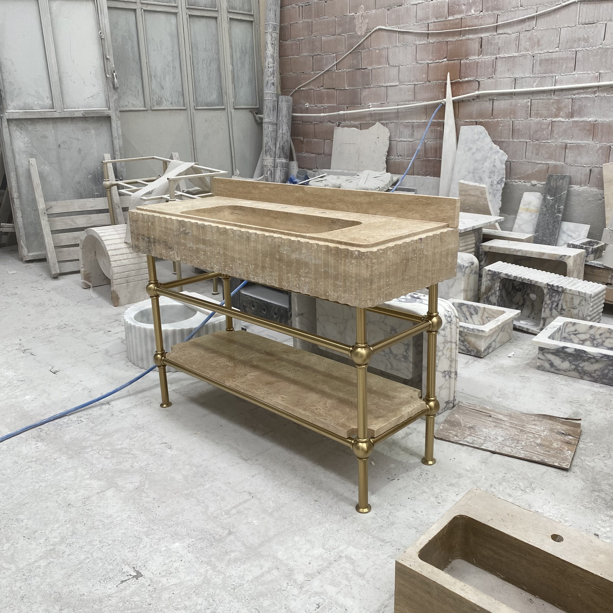 Travertine Marble Sink — view 5