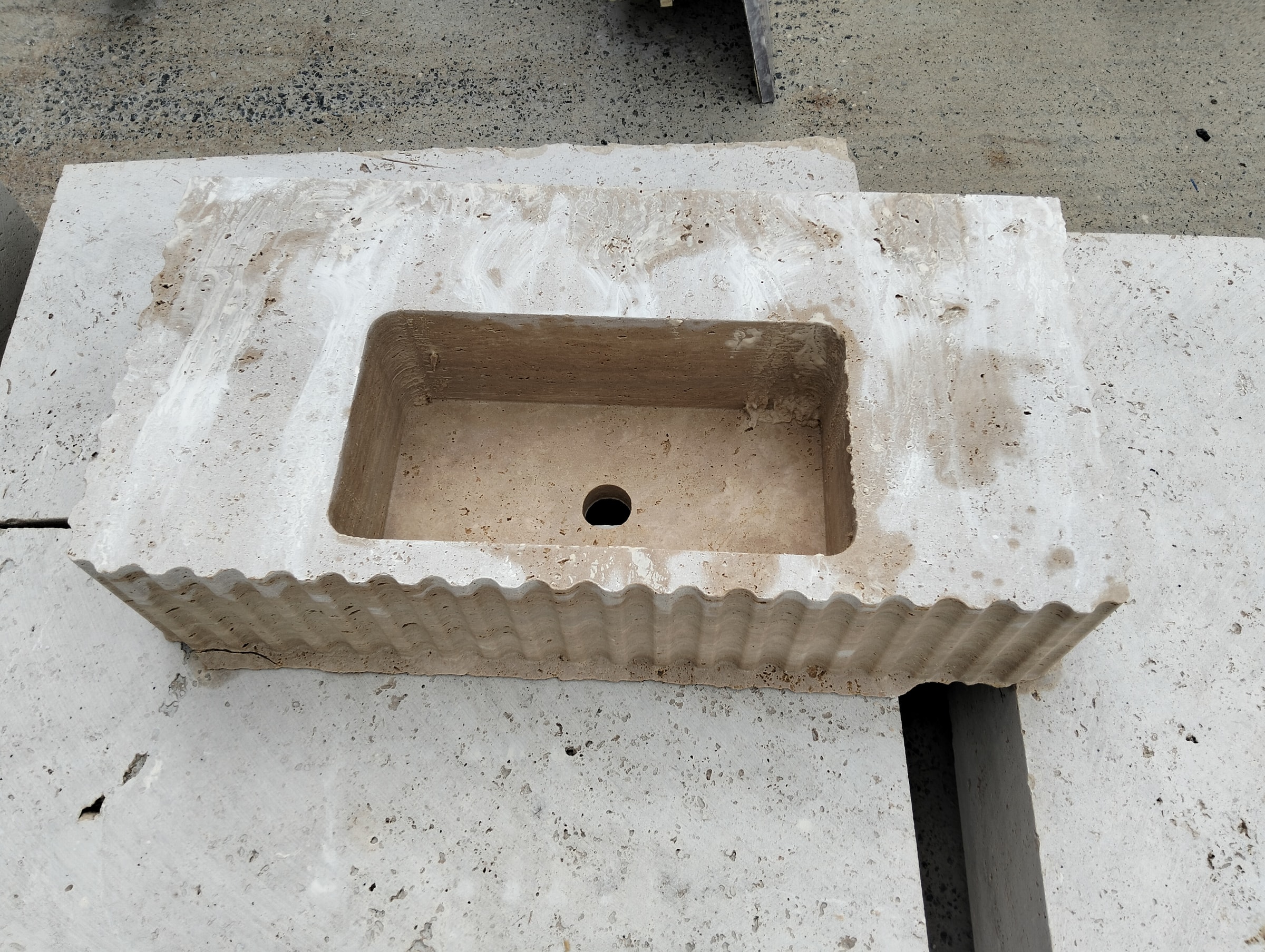 Travertine Marble Sink — view 6
