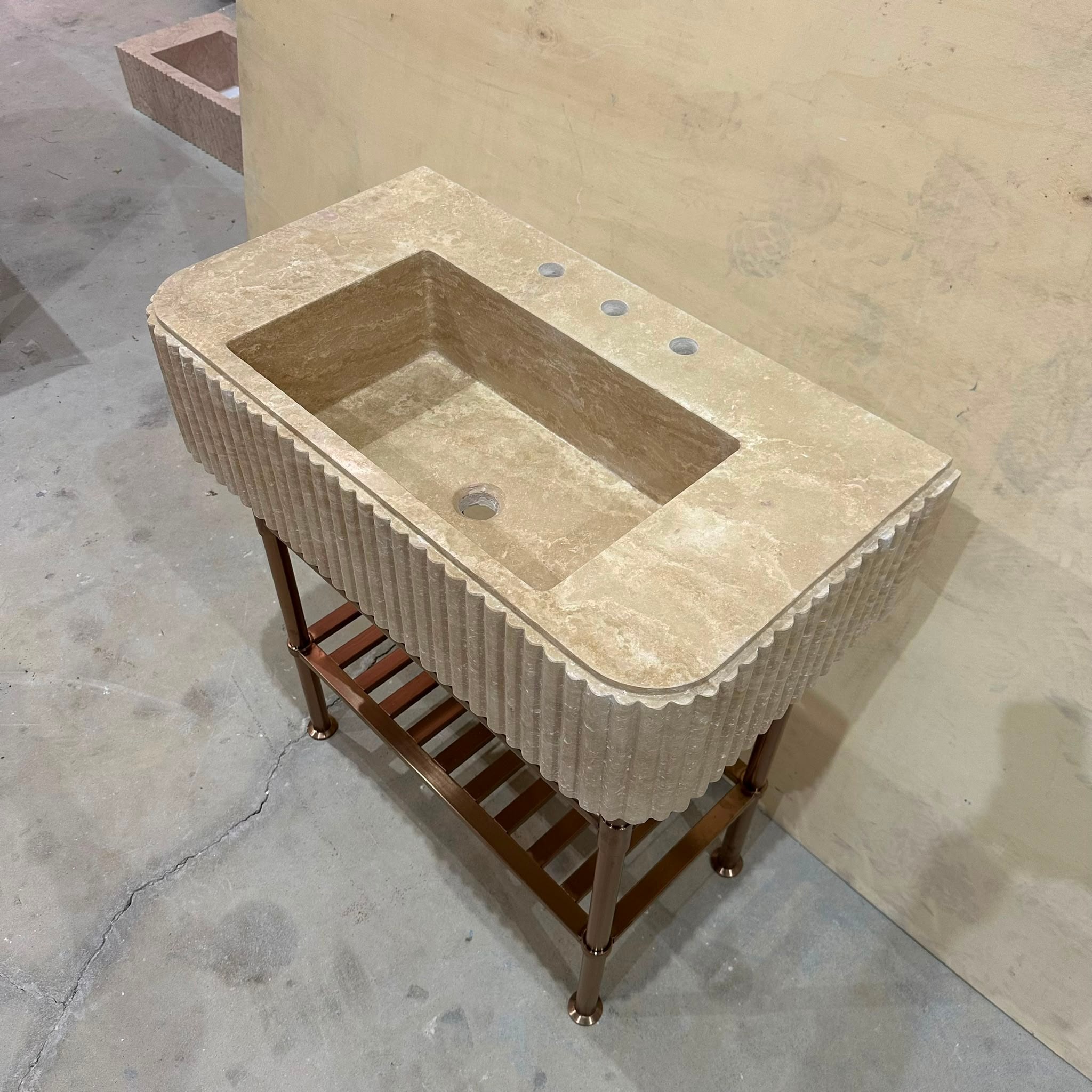 Travertine Marble Sink — view 2