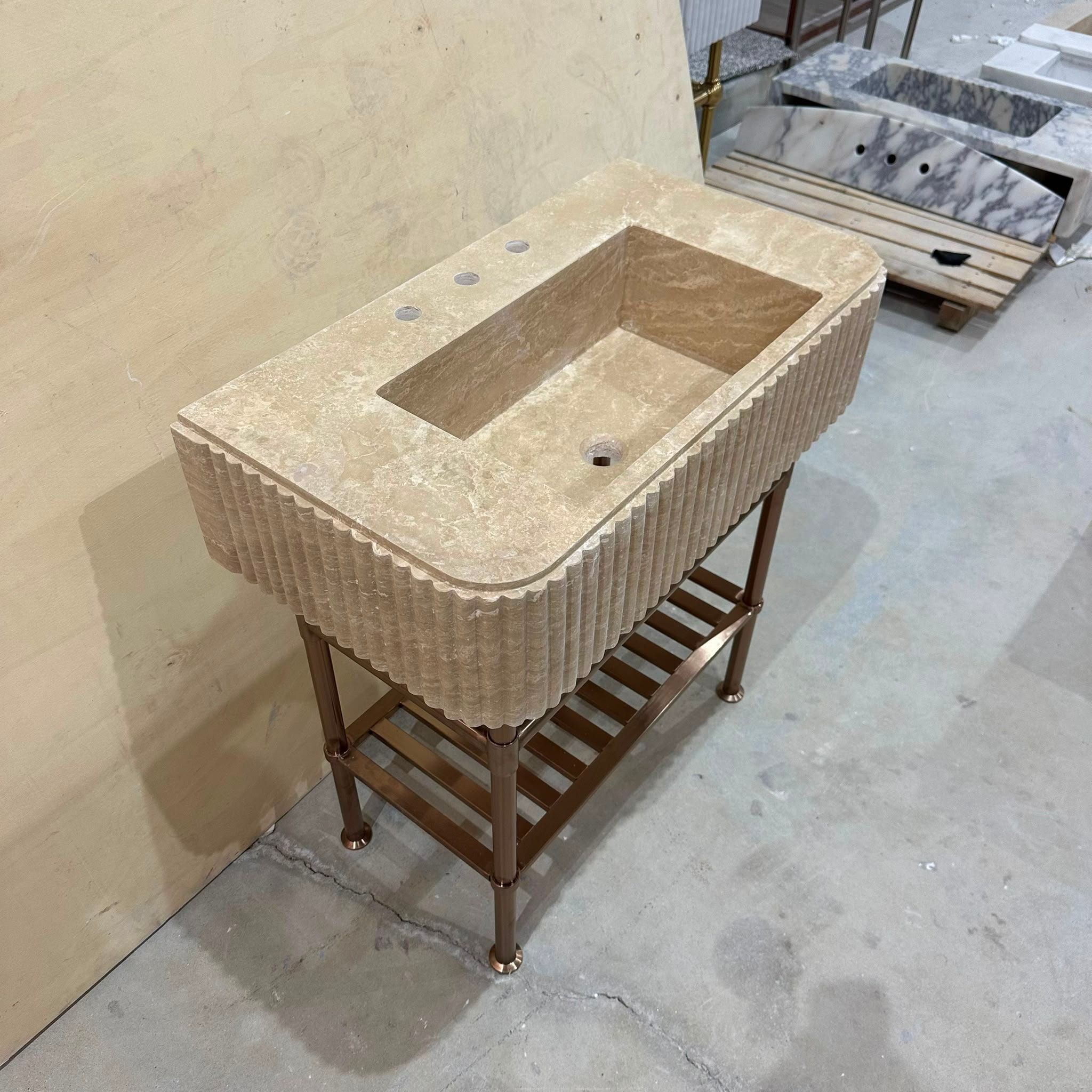 Travertine Marble Sink — view 4