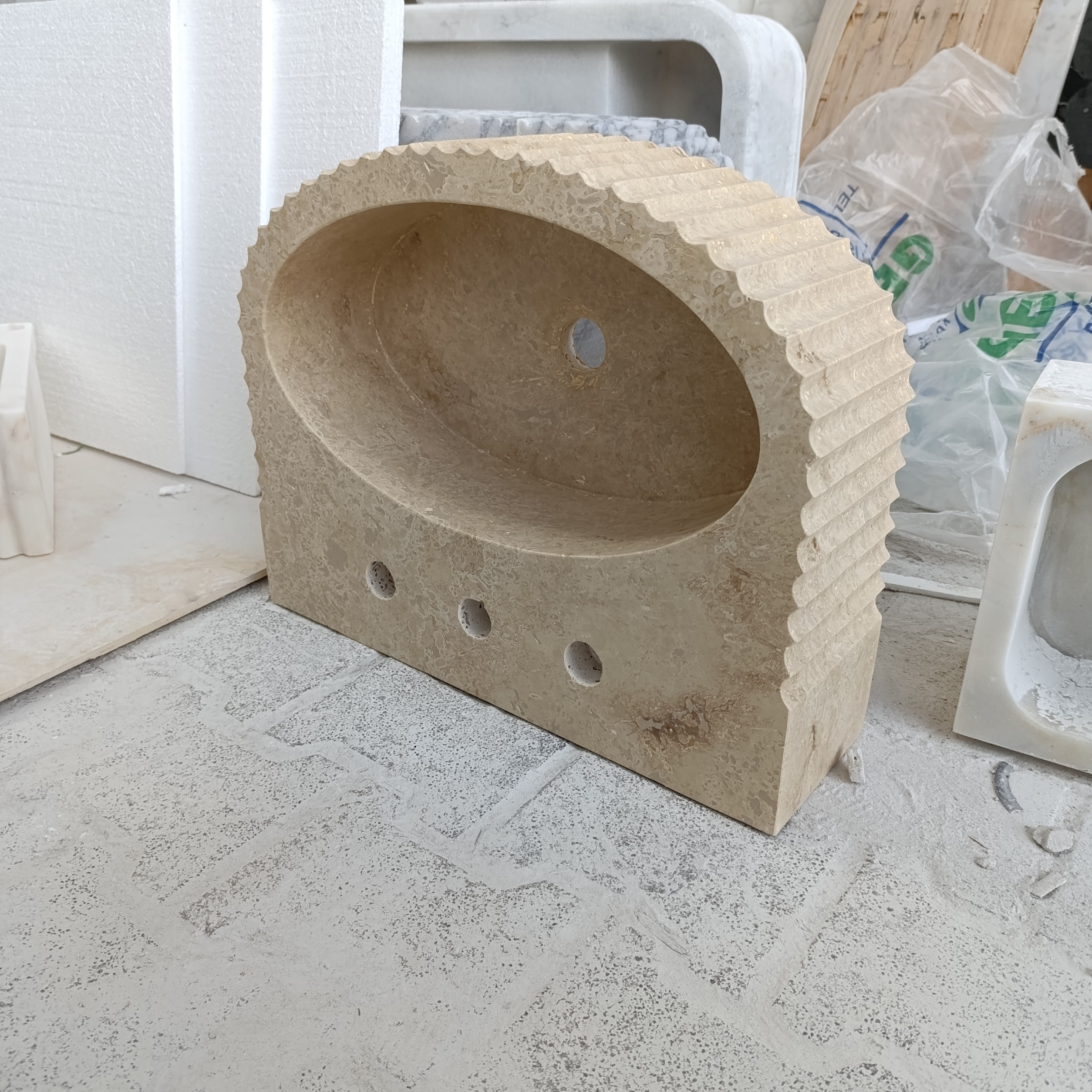 Travertine Marble Sink — view 8