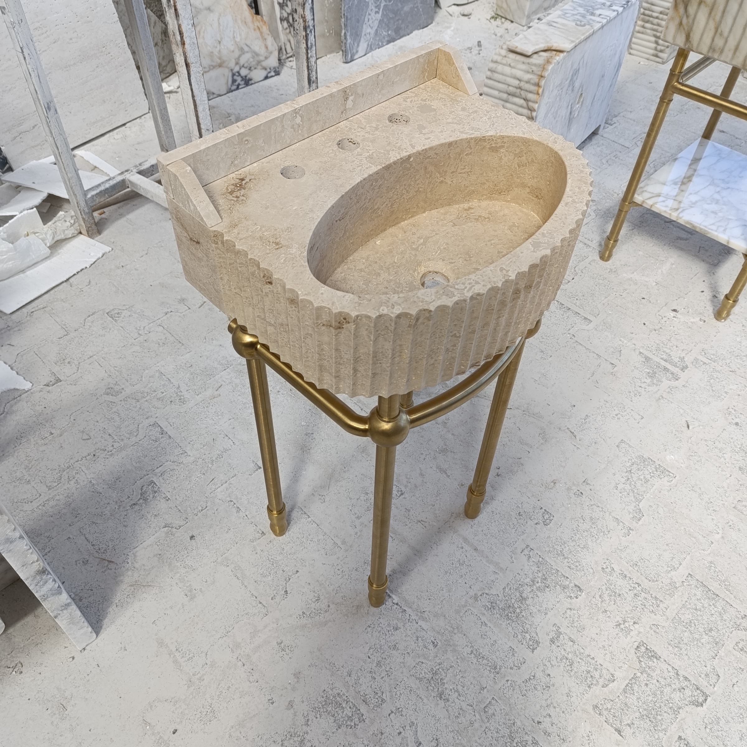 Travertine Marble Sink — view 2