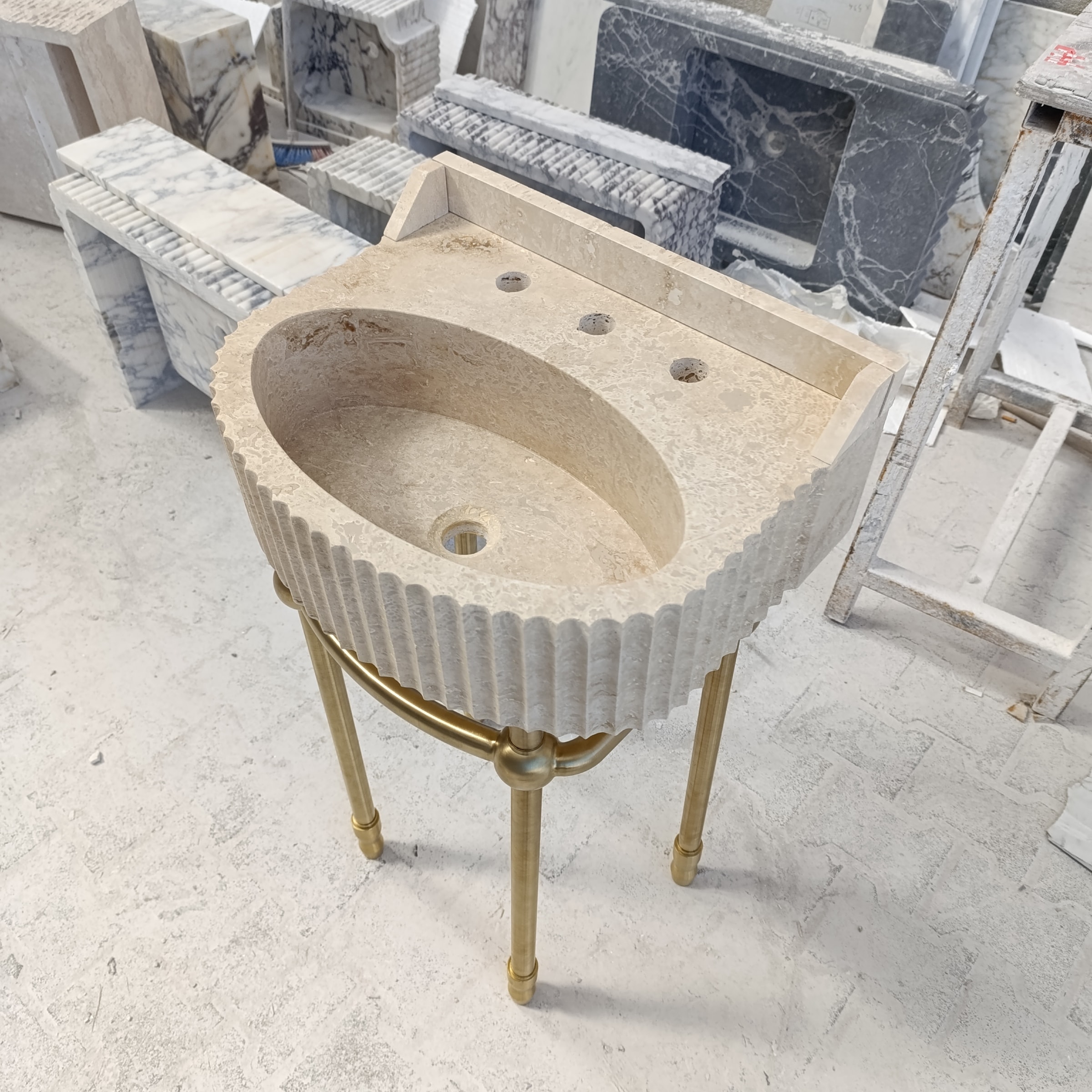 Travertine Marble Sink — view 3