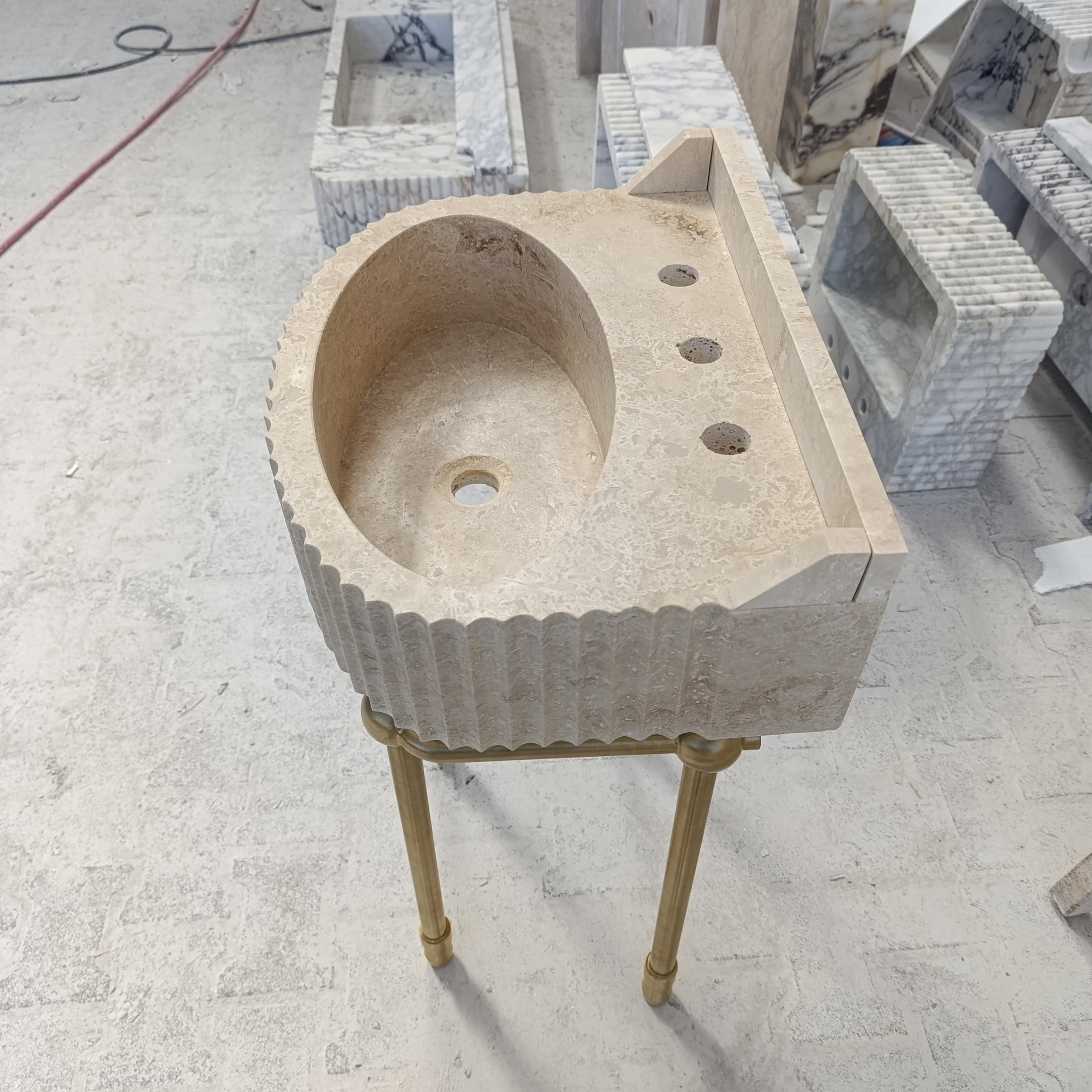 Travertine Marble Sink — view 9