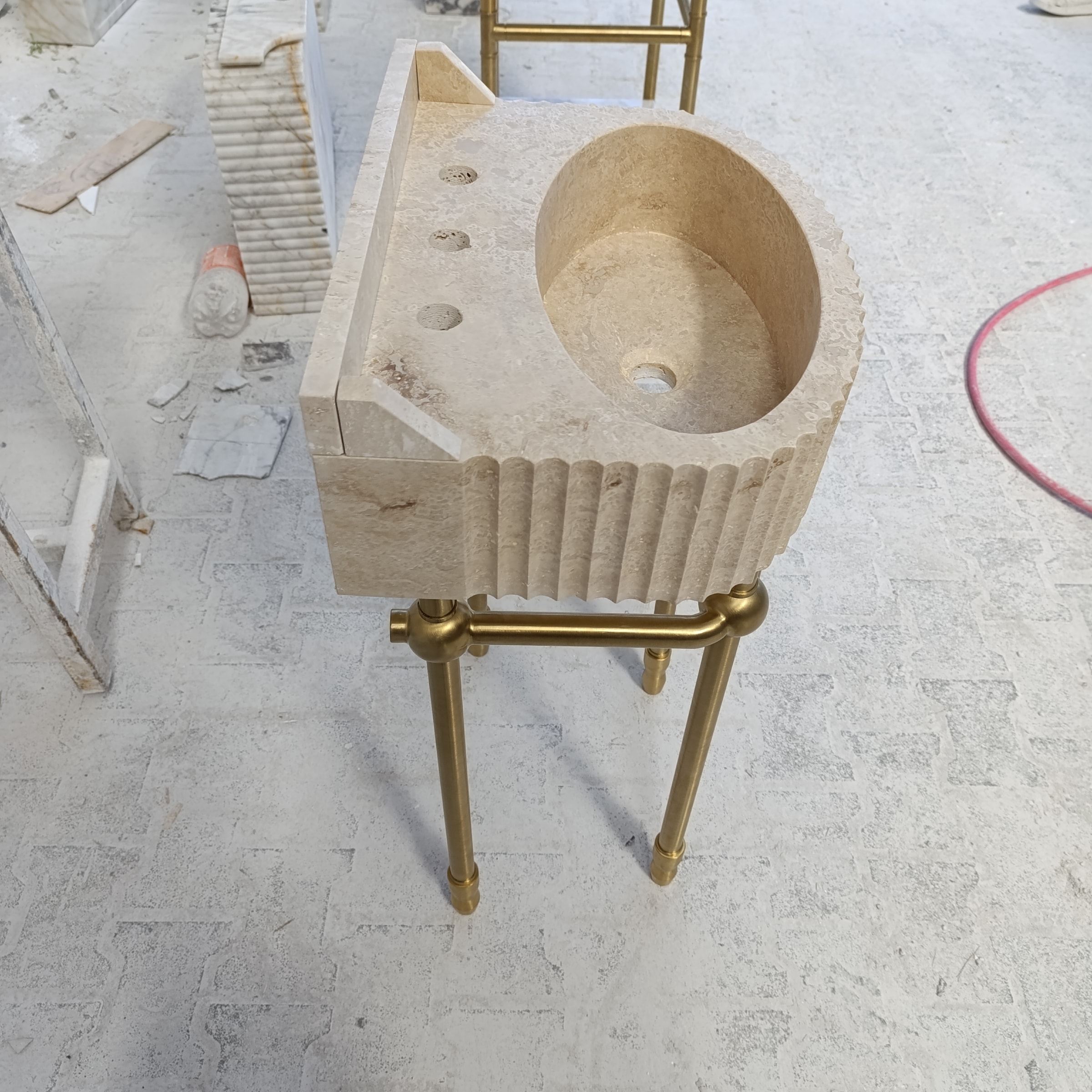Travertine Marble Sink — view 4