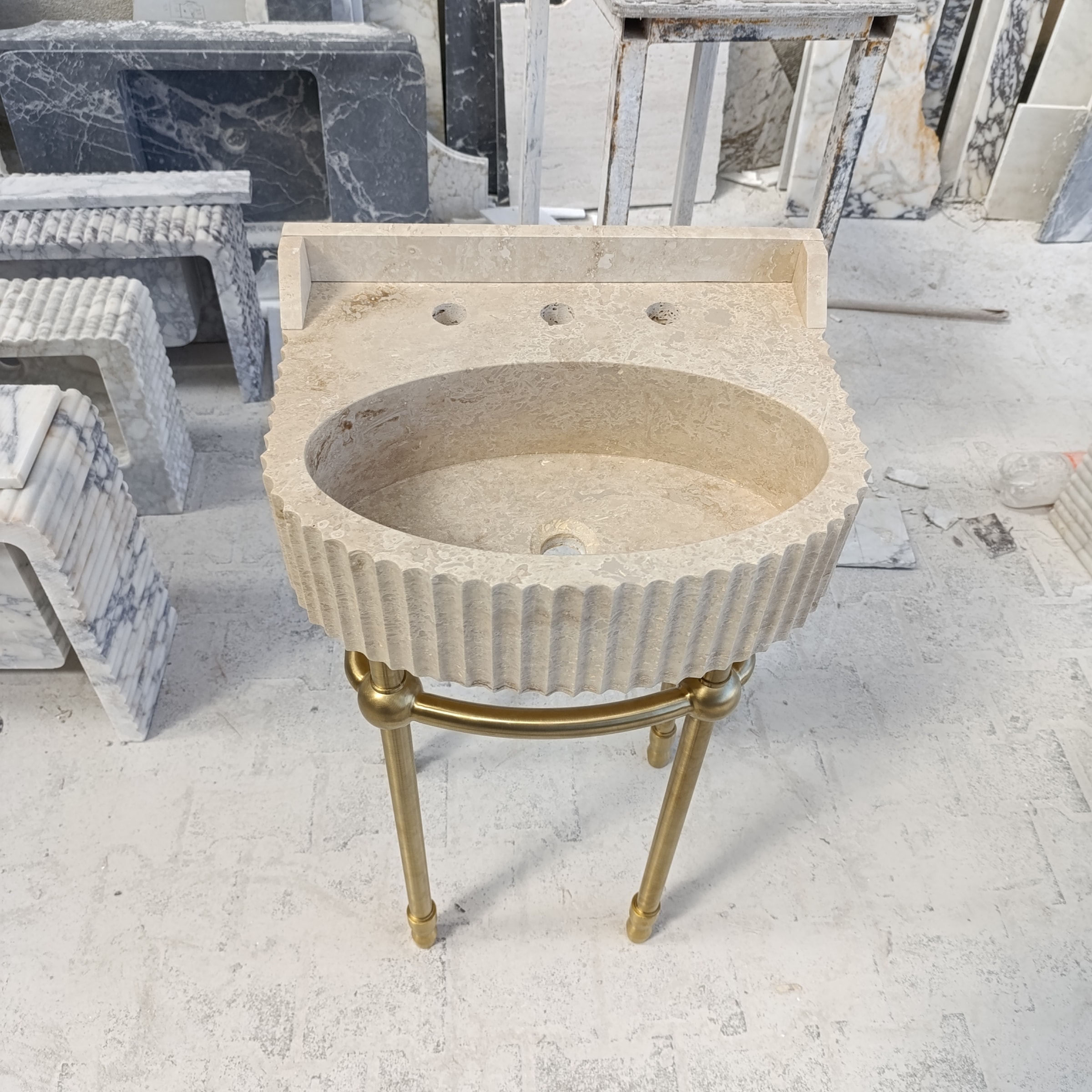 Travertine Marble Sink — view 5
