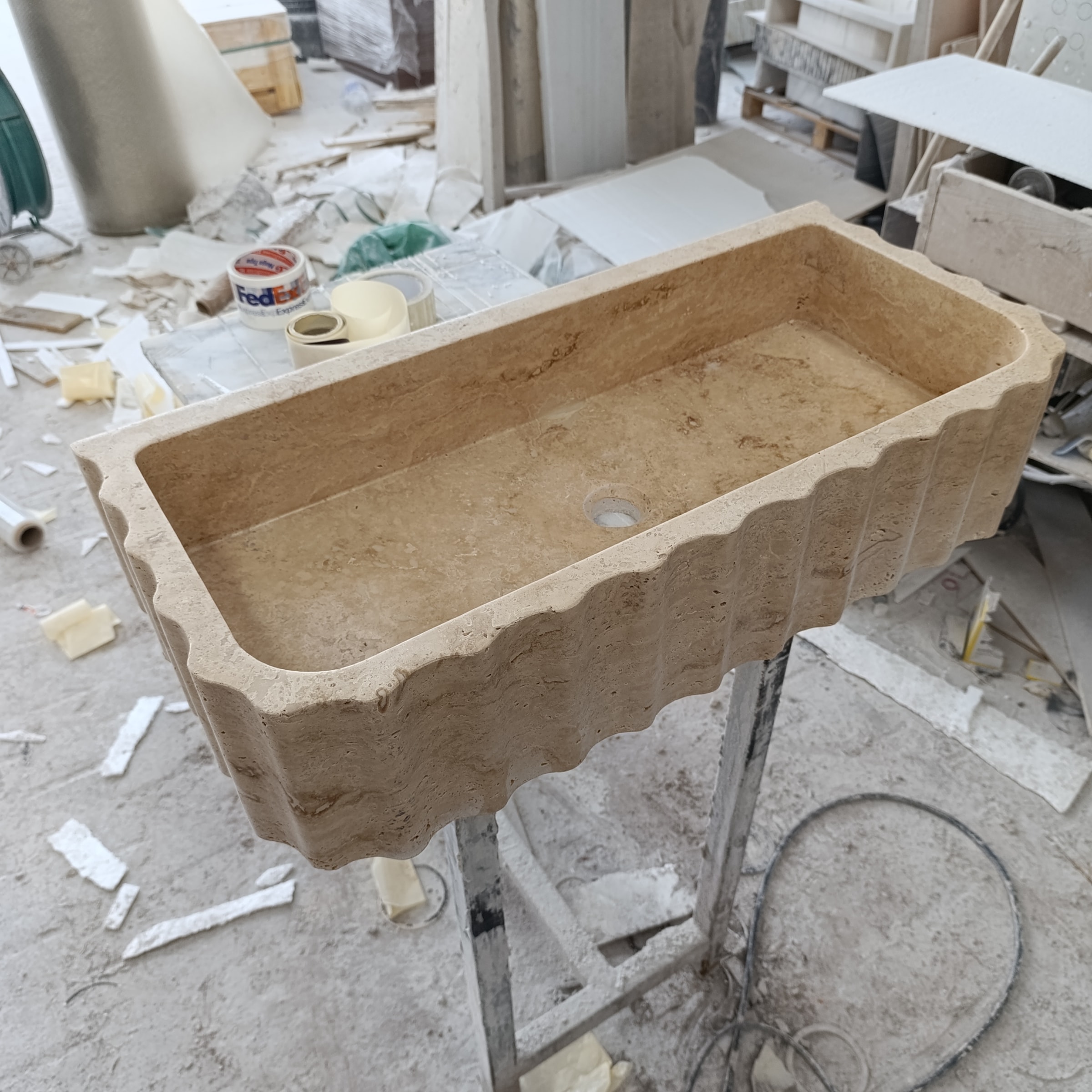 Travertine Marble Sink — view 5