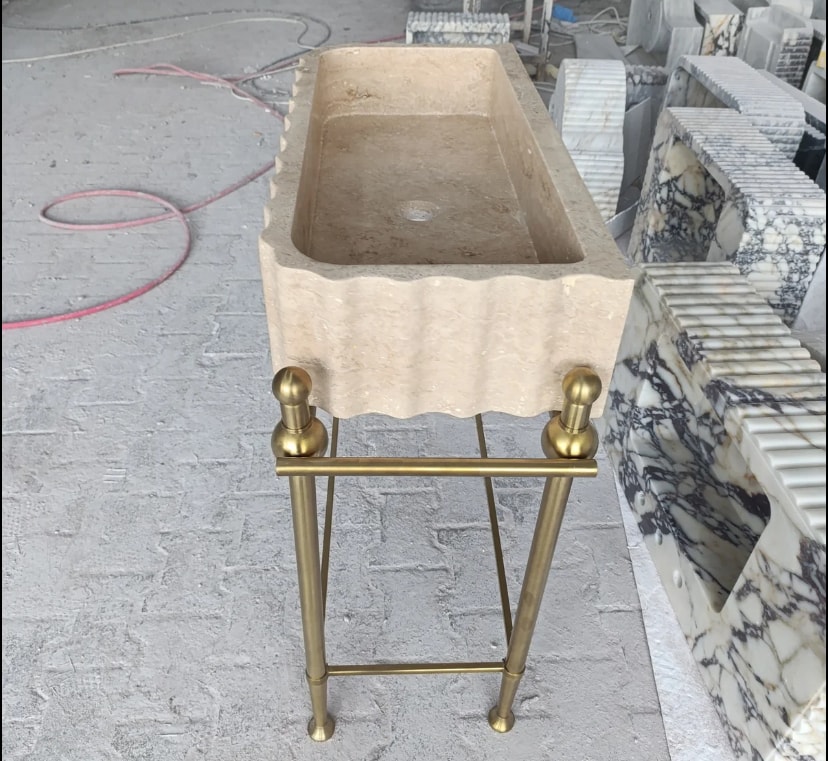 Travertine Marble Sink — view 2