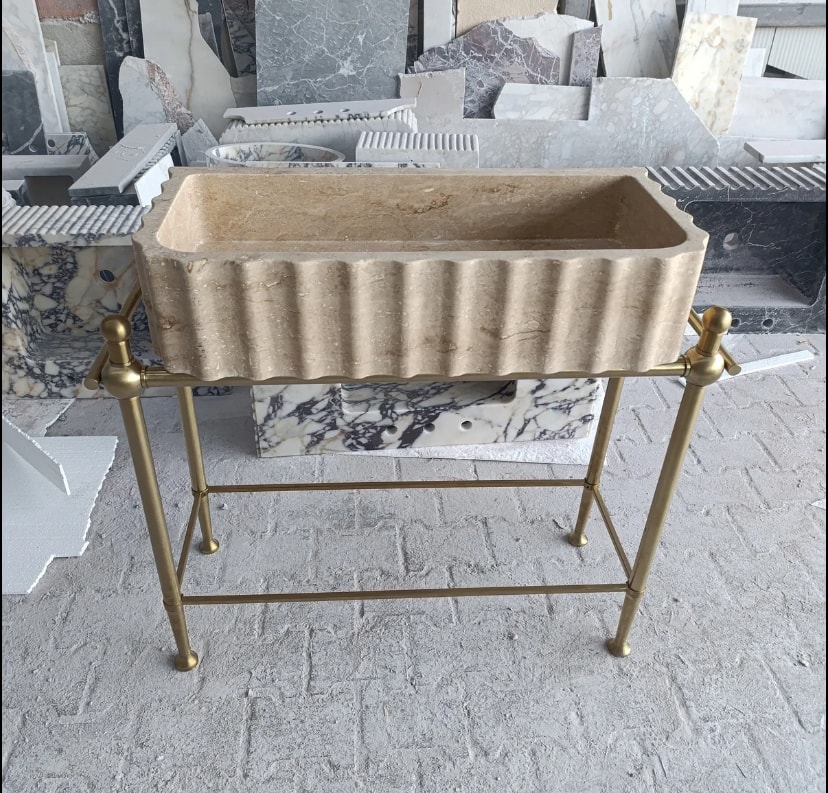 Travertine Marble Sink — view 4