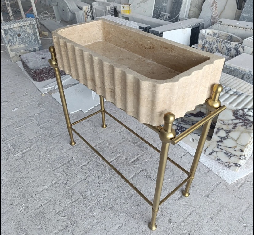 Travertine Marble Sink — view 3