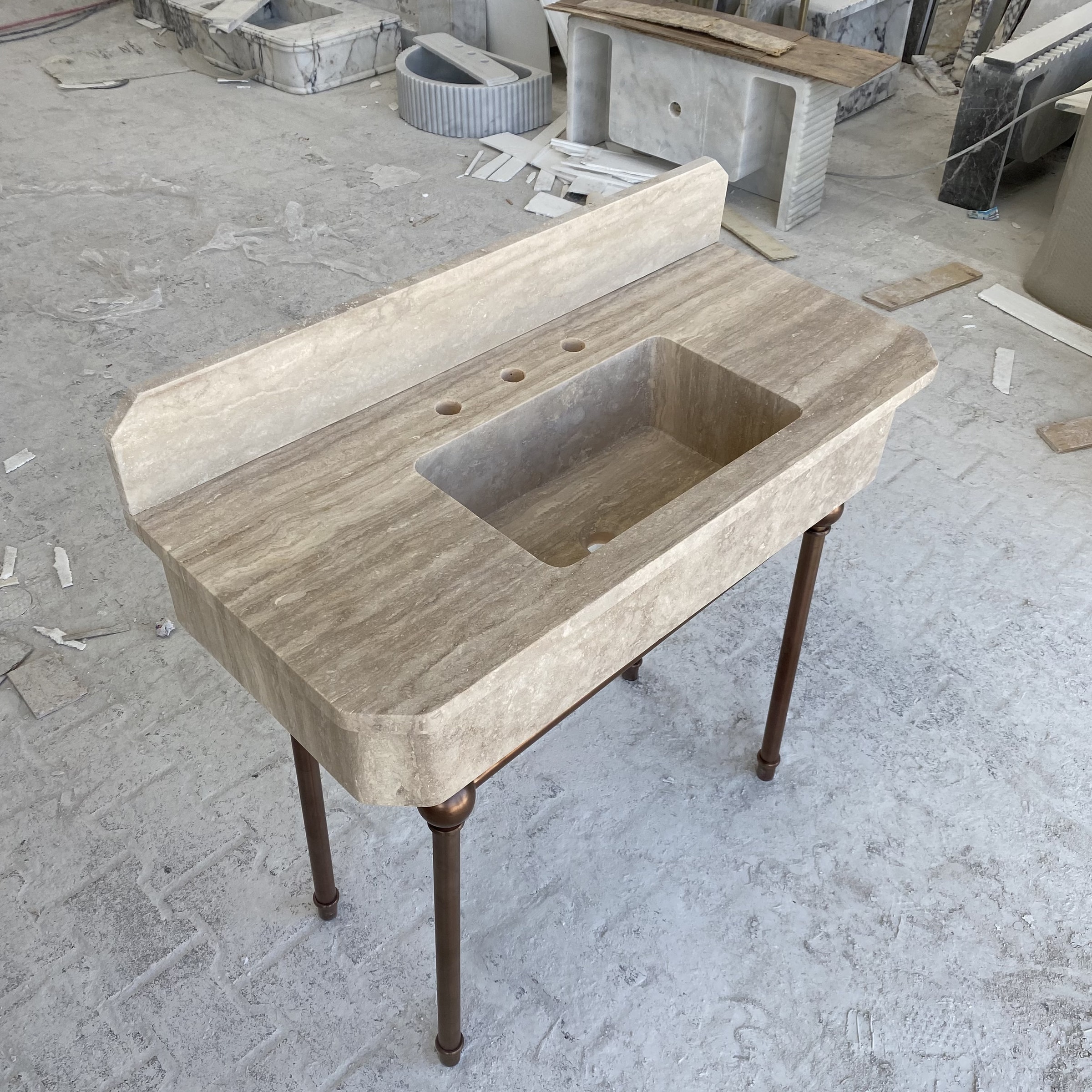 Travertine Marble Sink — view 4