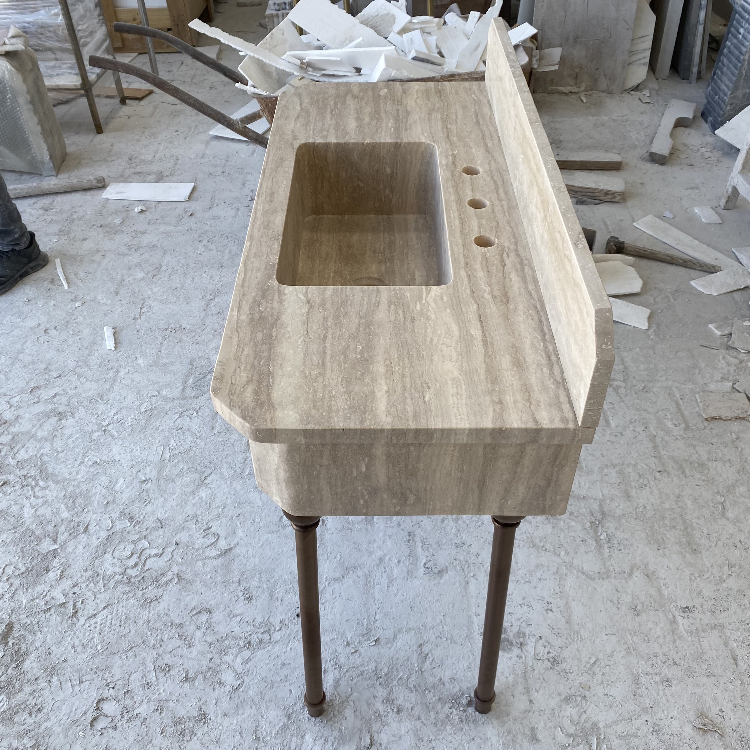 Travertine Marble Sink — view 2
