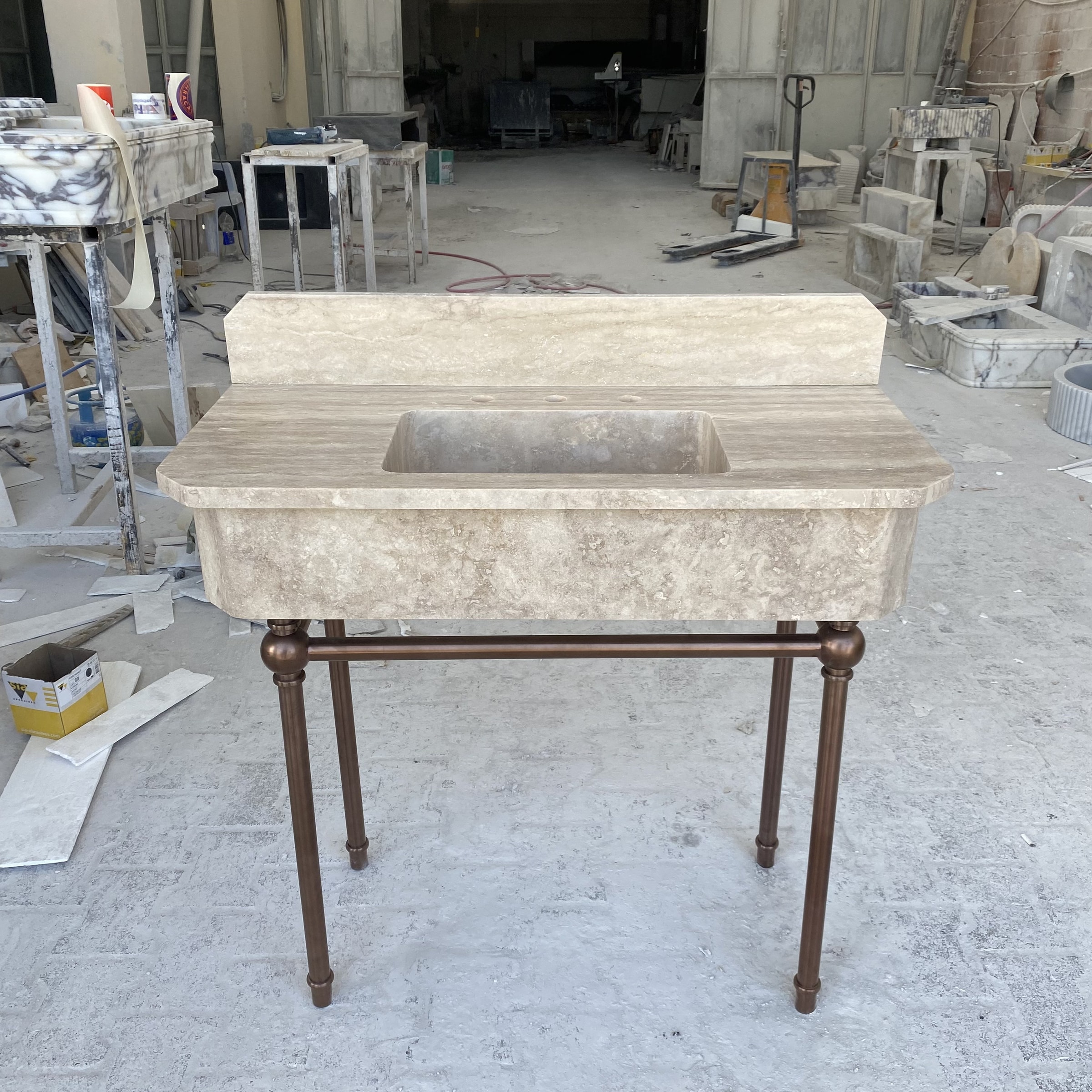 Travertine Marble Sink — view 6