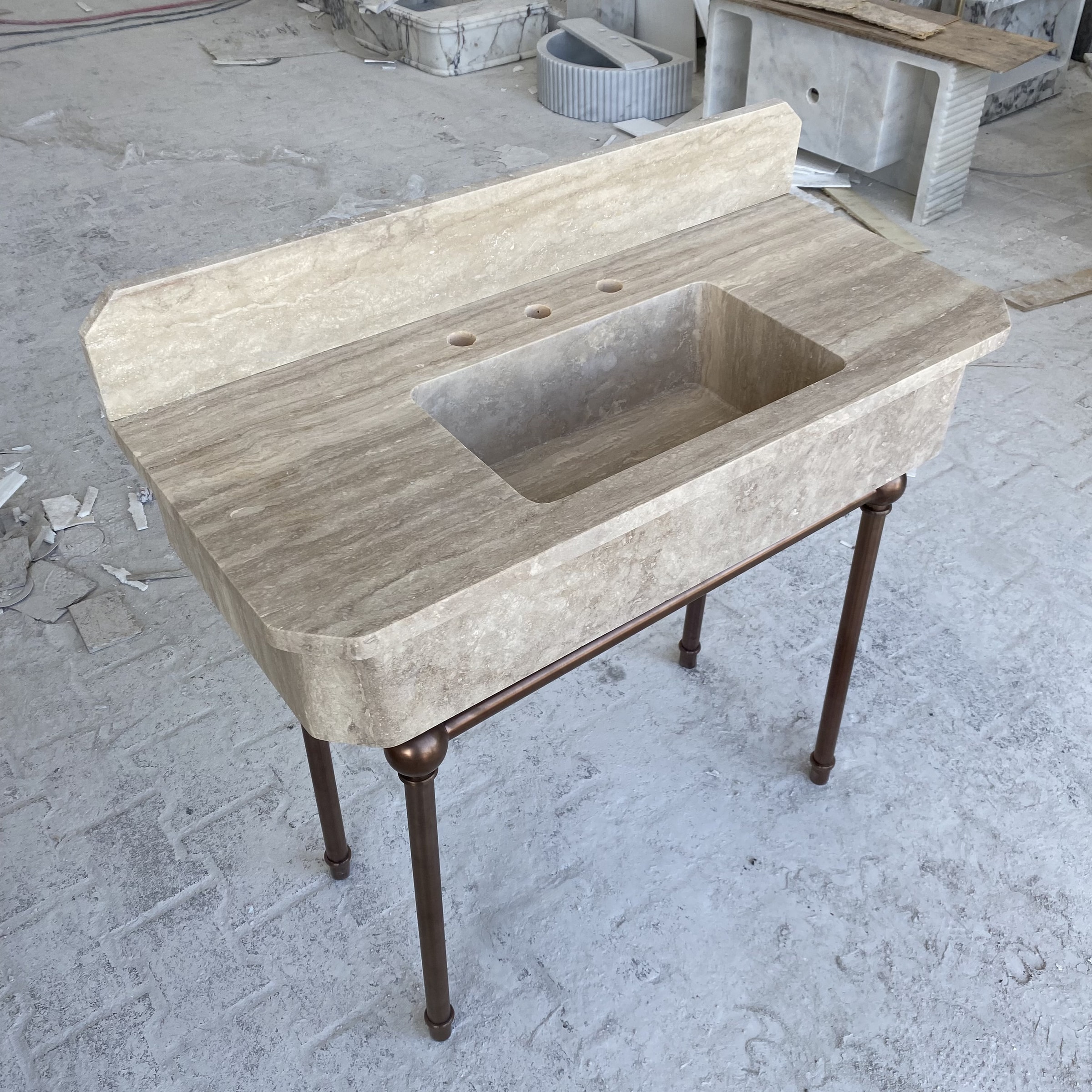 Travertine Marble Sink — view 5