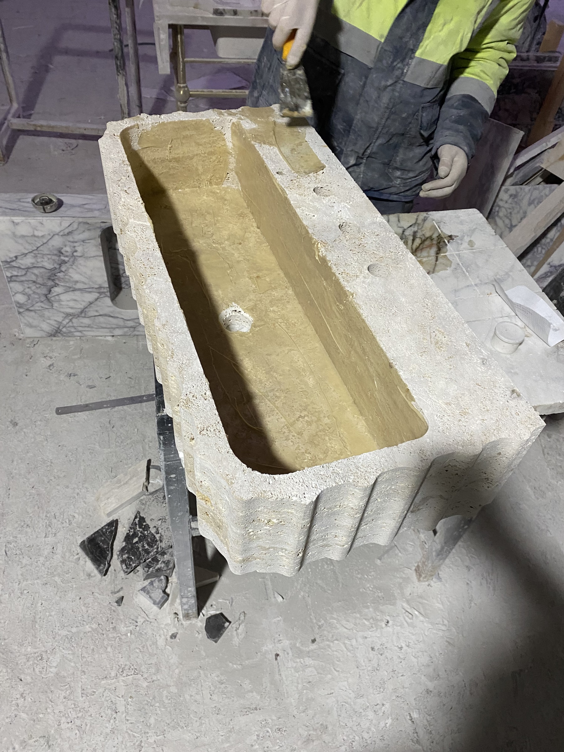 Travertine Marble Sink — view 7