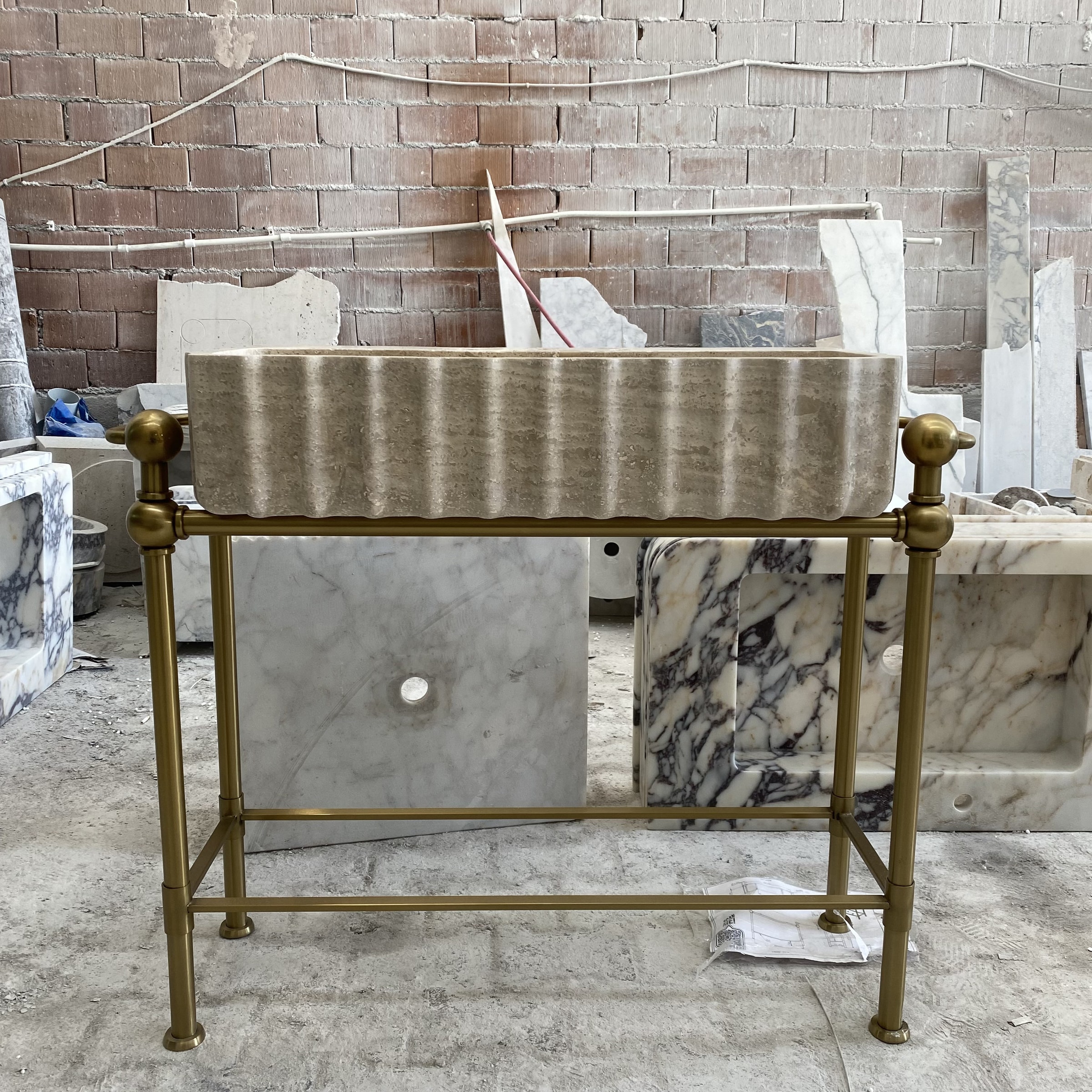 Travertine Marble Sink — view 5