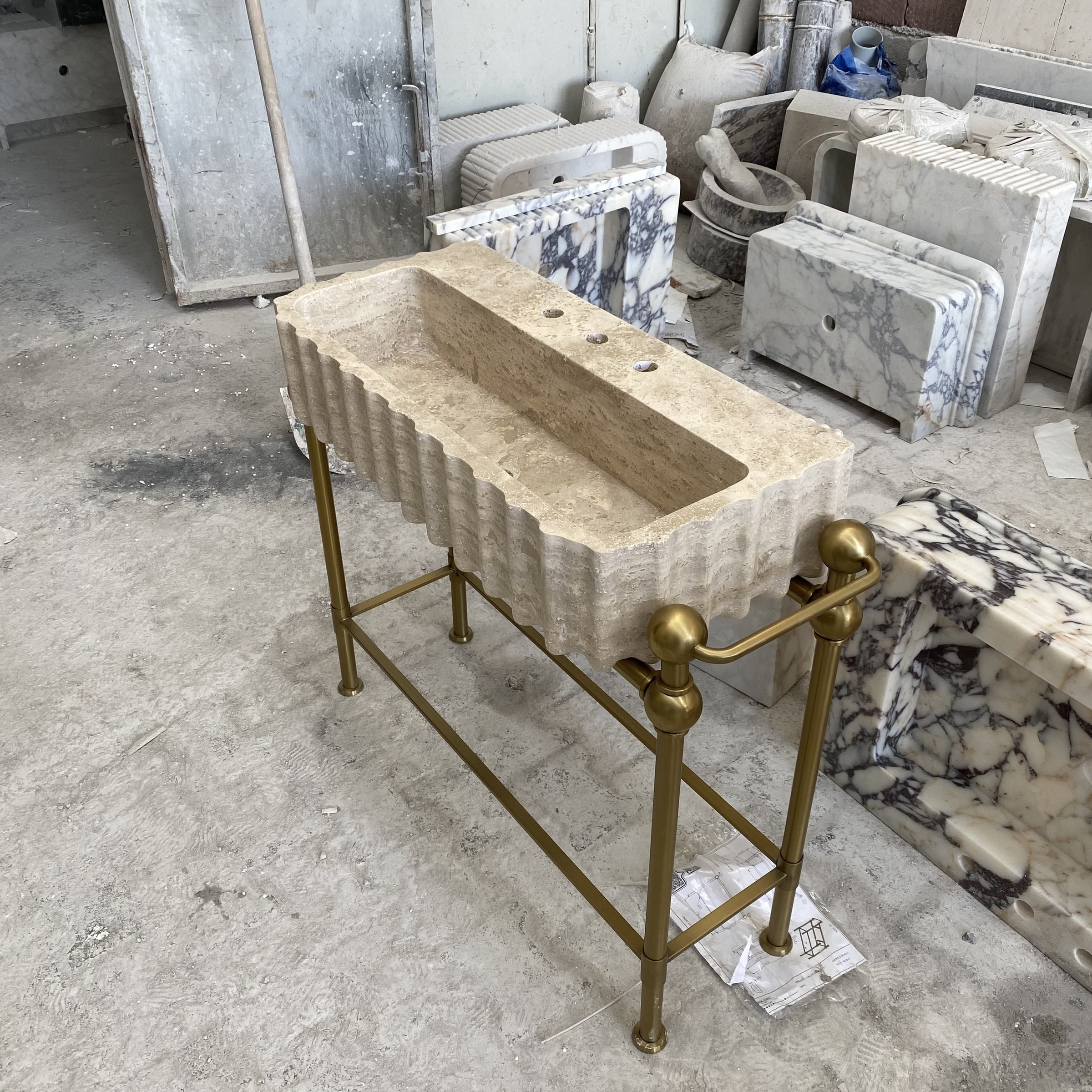 Travertine Marble Sink — view 3