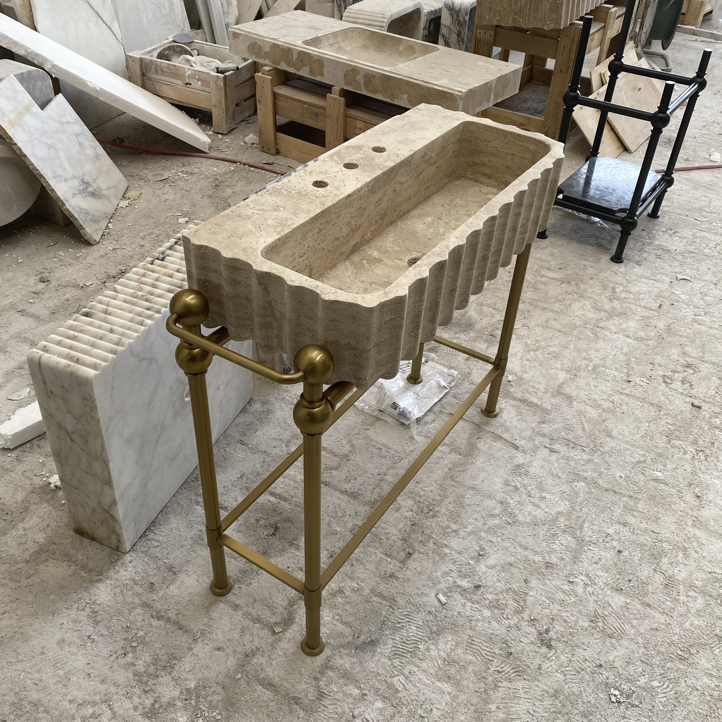 Travertine Marble Sink — view 2