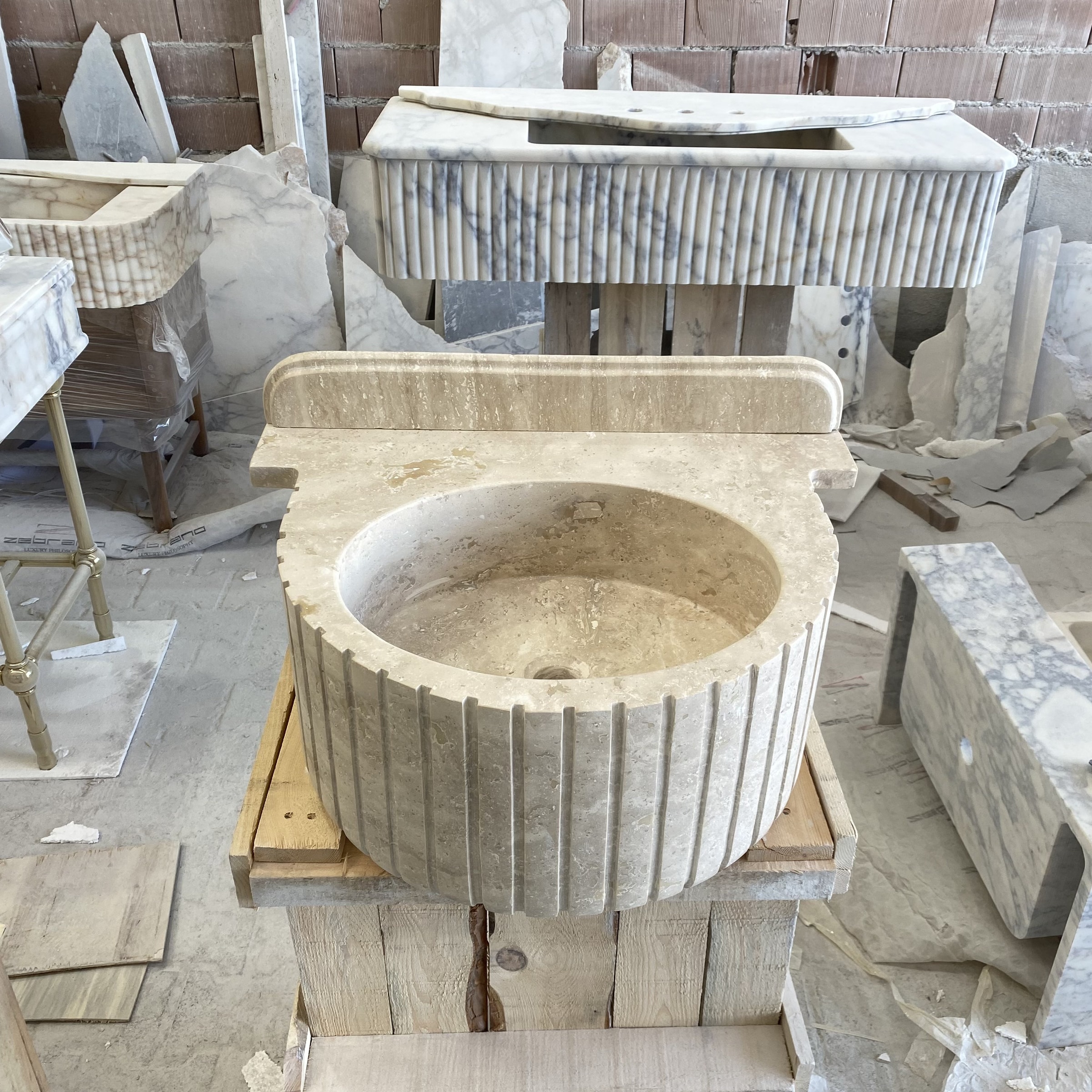 Travertine Marble Sink — view 3