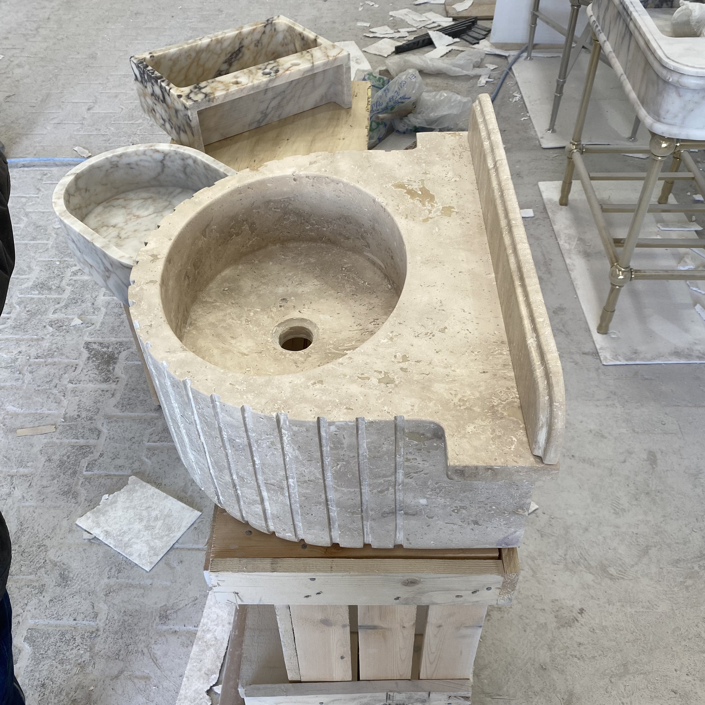 Travertine Marble Sink — view 2