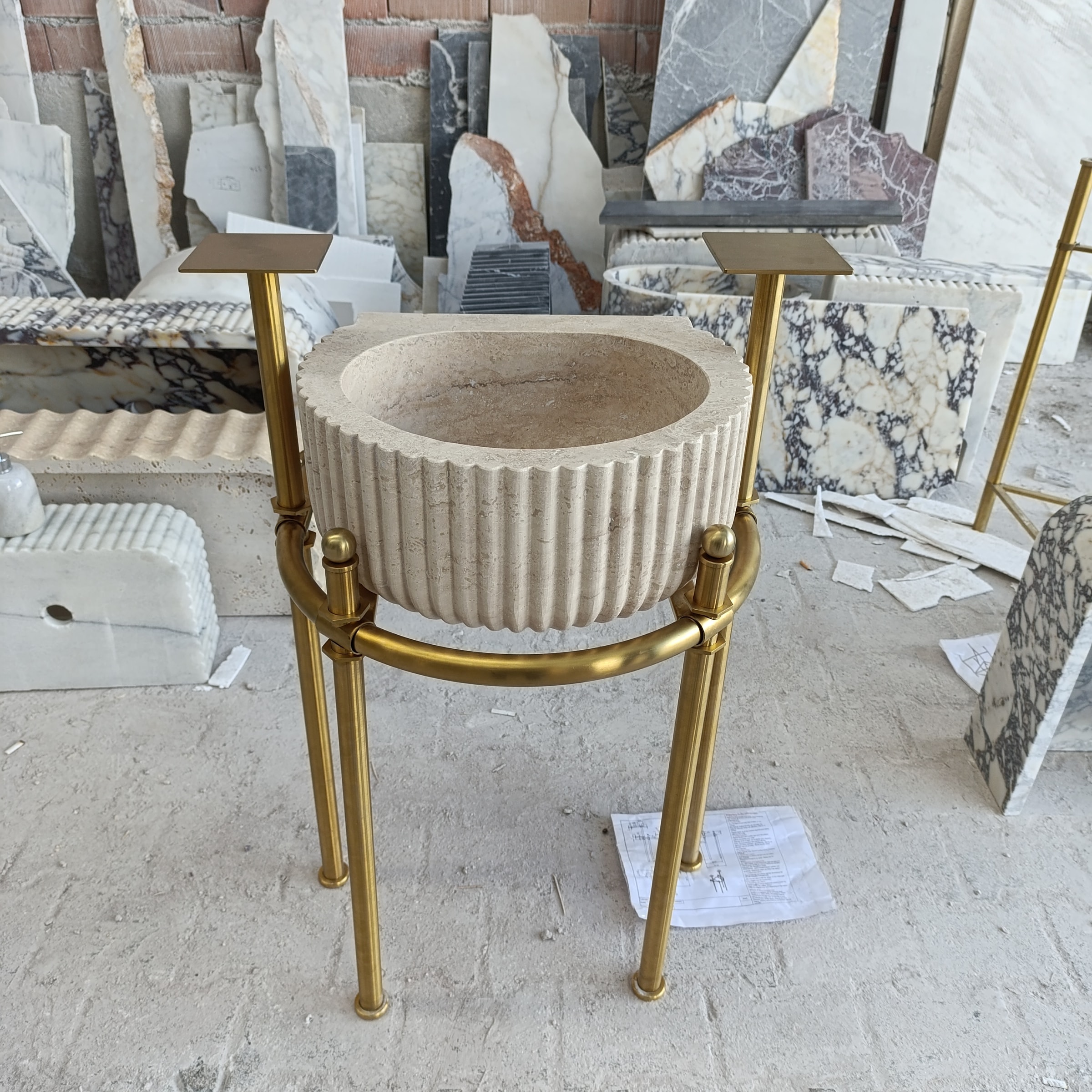 Travertine Marble Sink — view 7