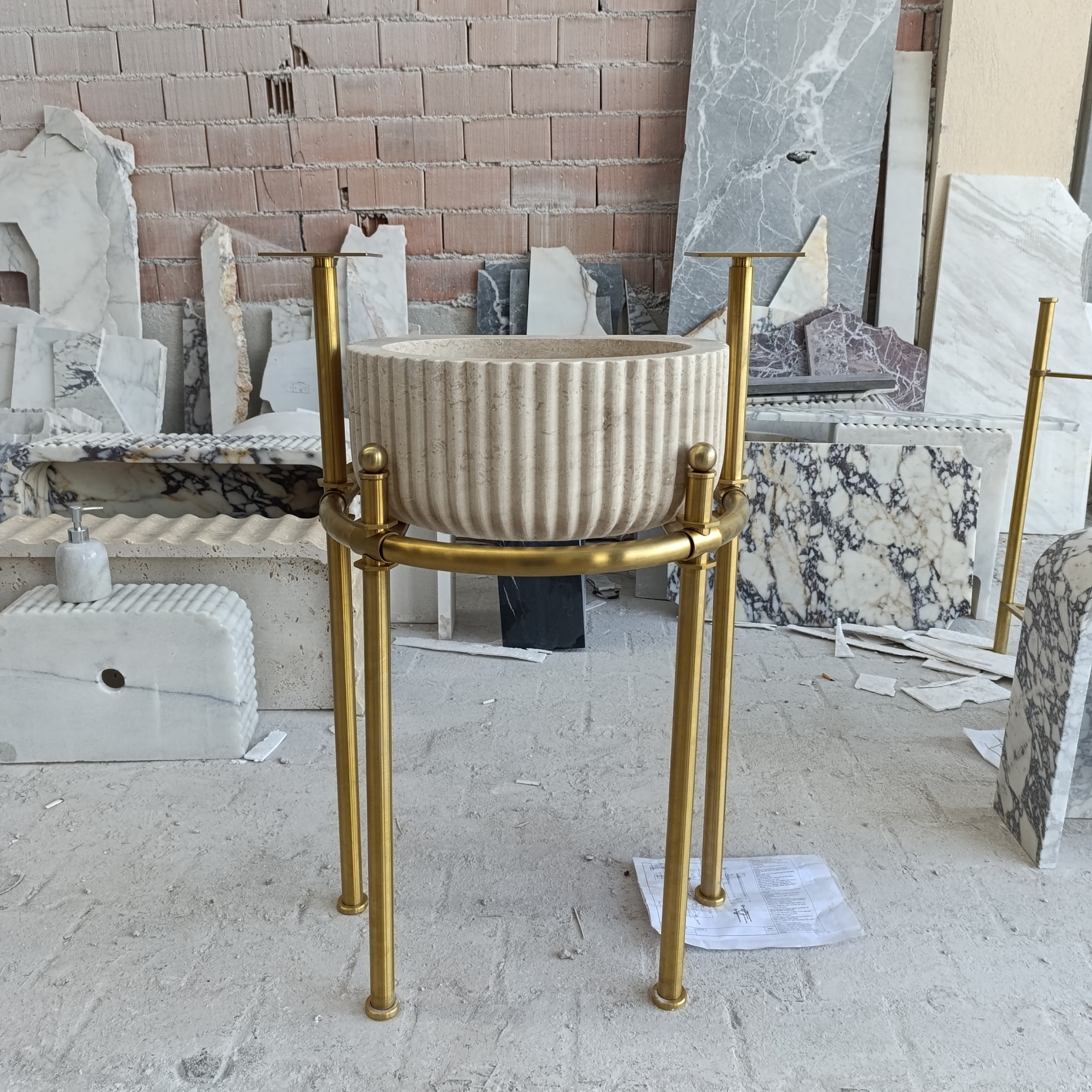 Travertine Marble Sink — view 6