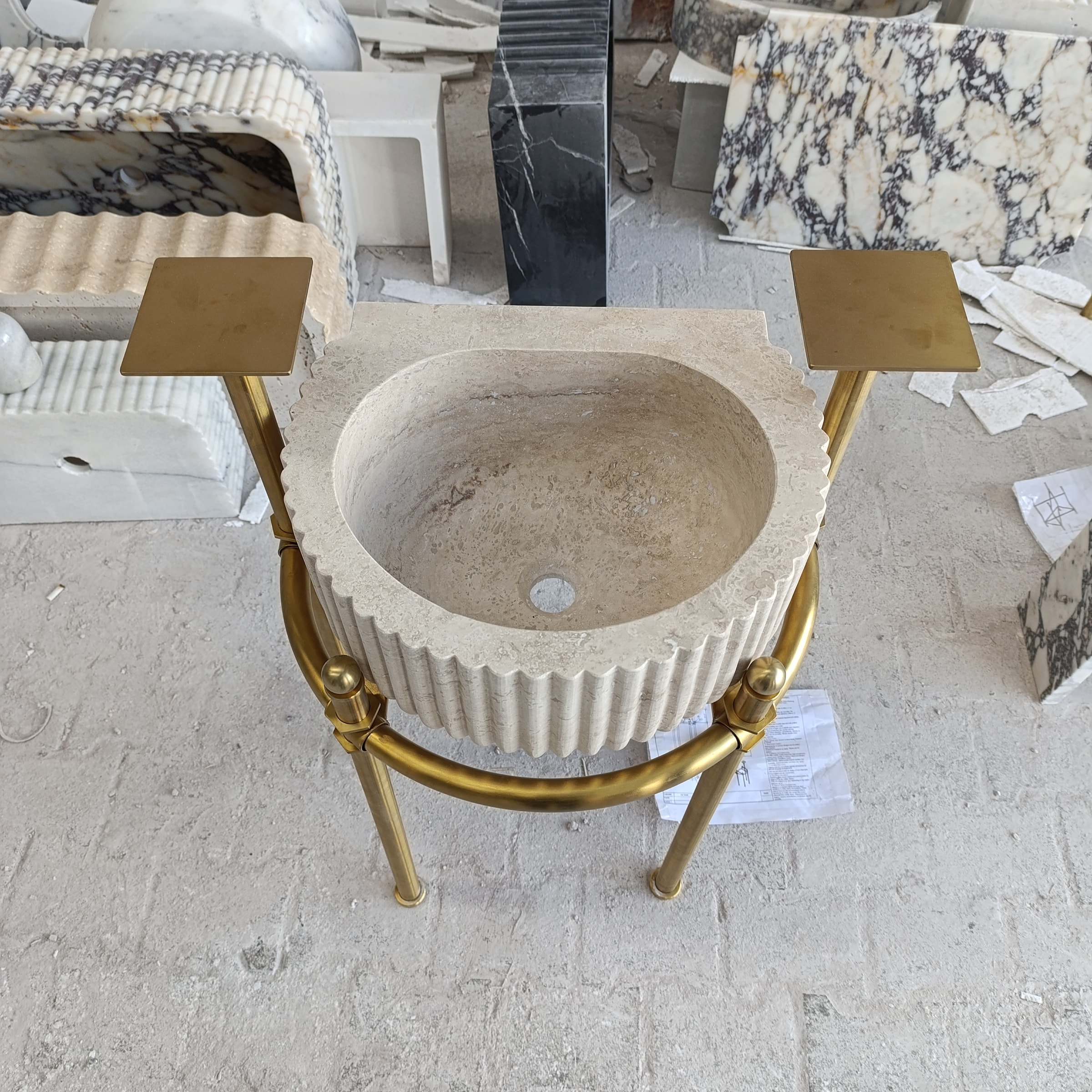 Travertine Marble Sink — view 5