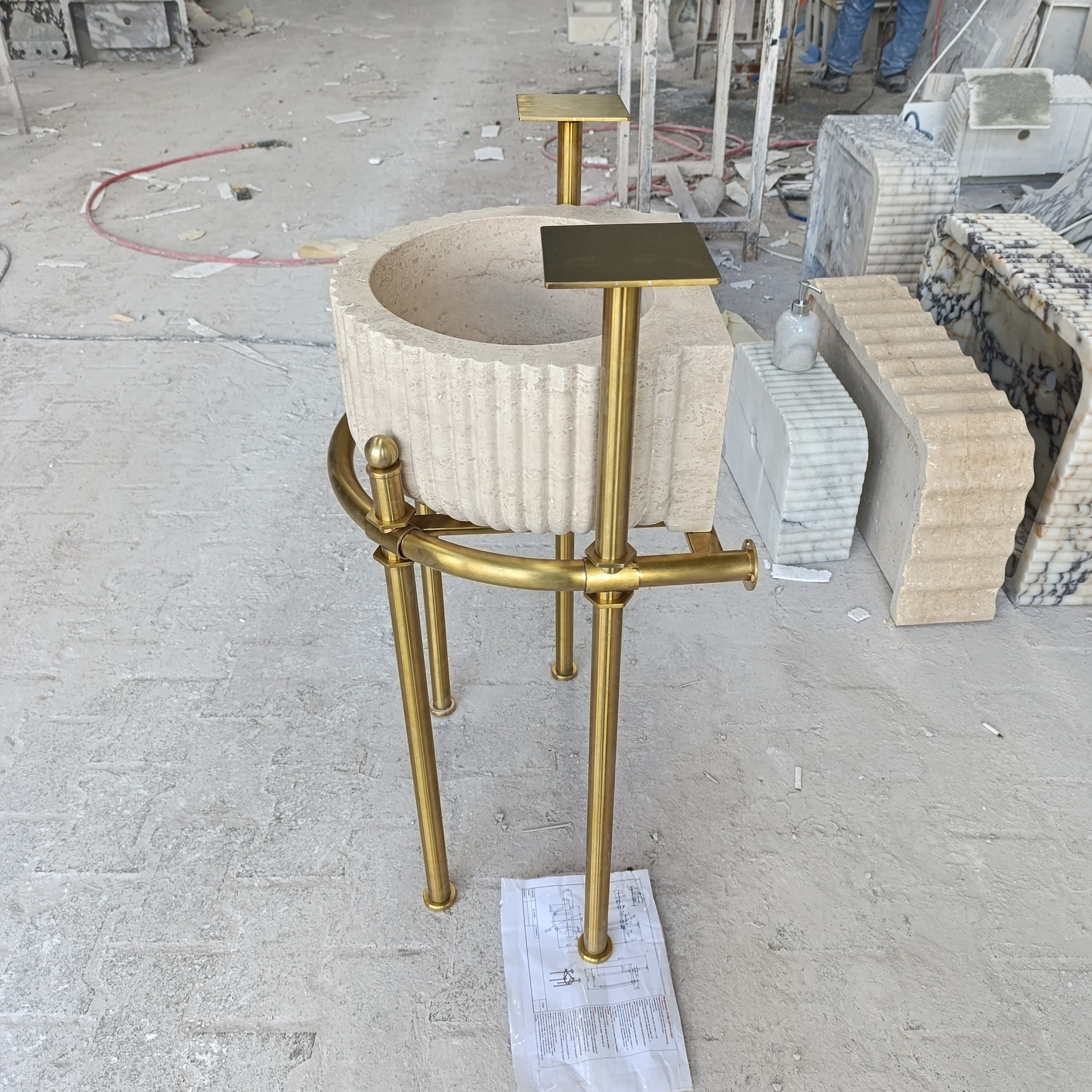 Travertine Marble Sink — view 3
