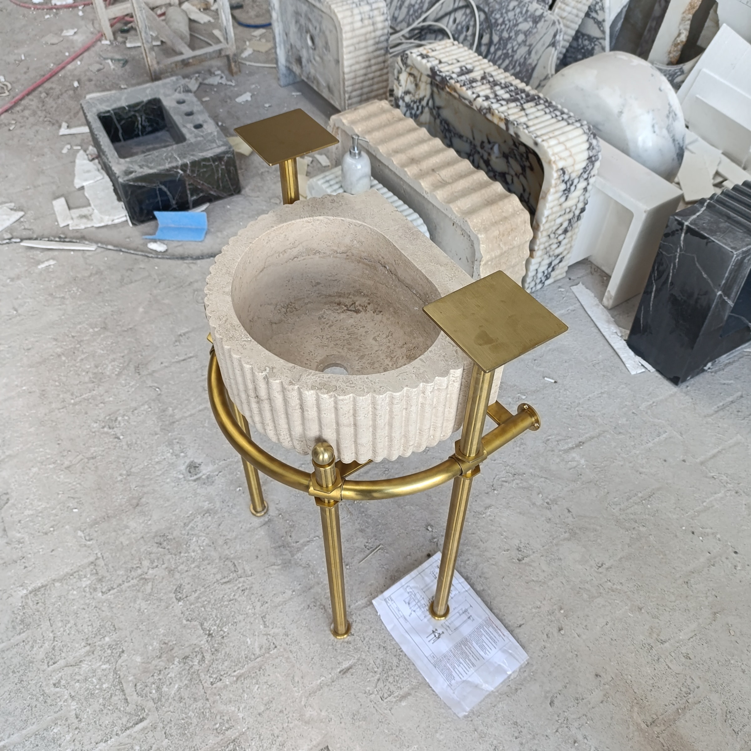 Travertine Marble Sink — view 2