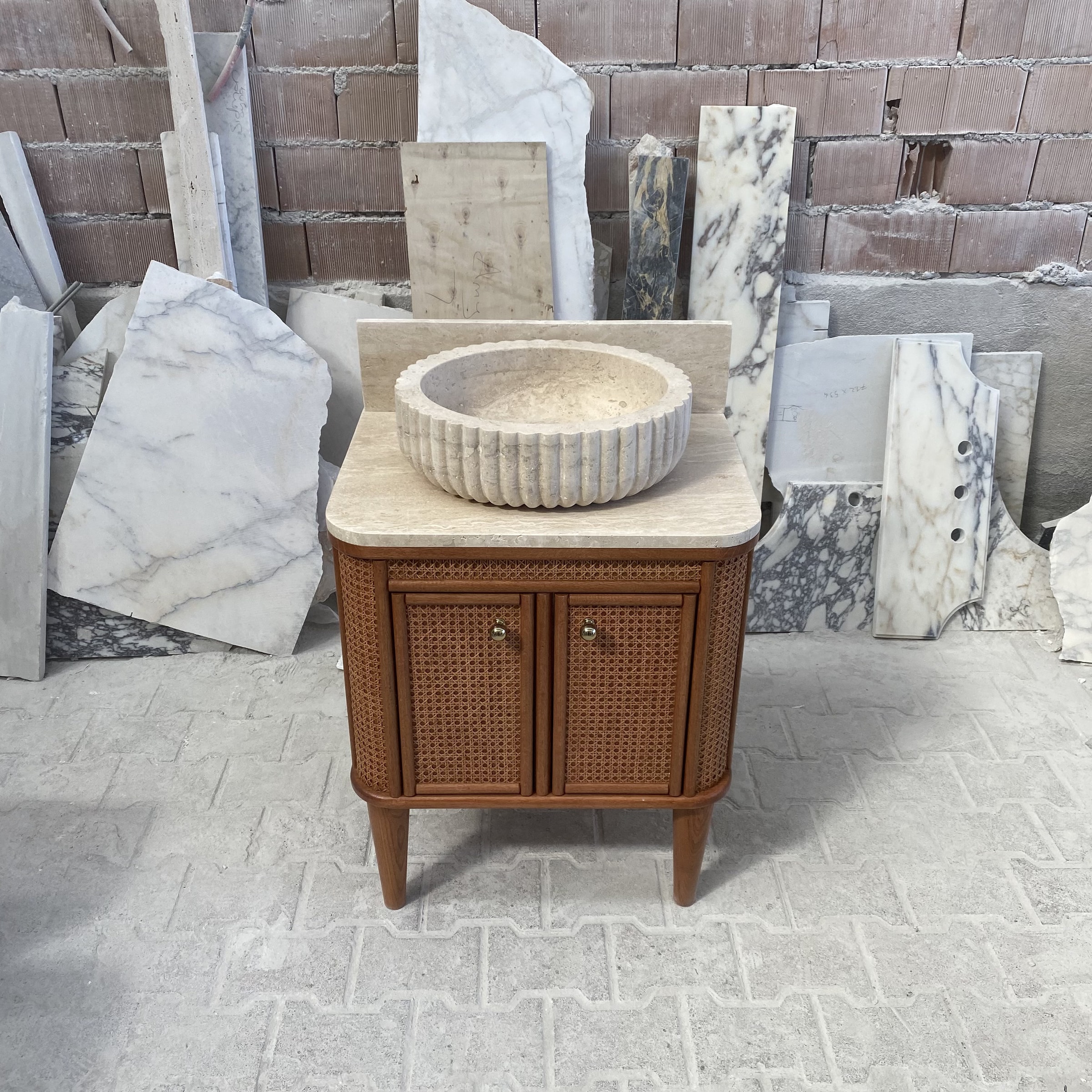 Travertine Marble Vanity — view 3