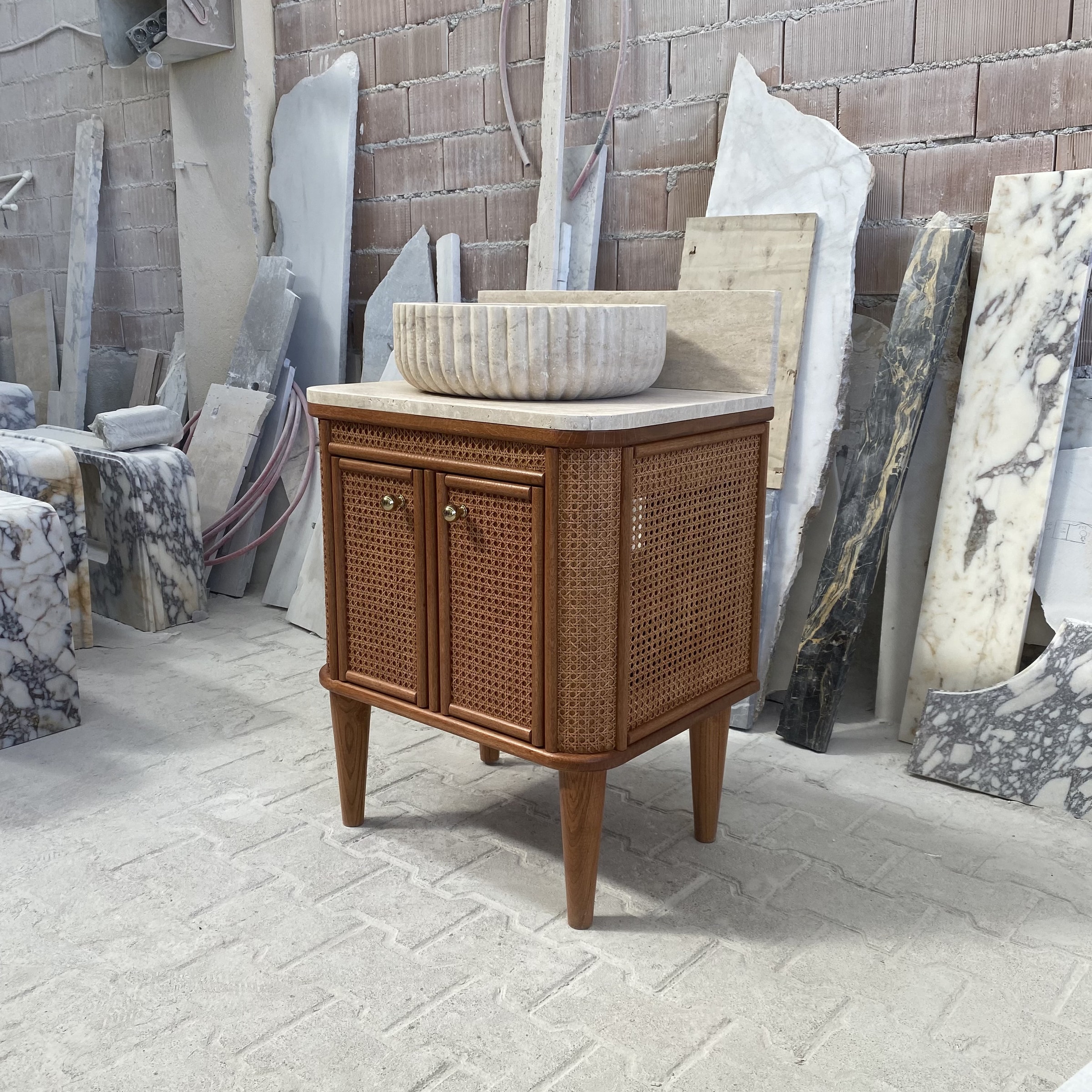 Travertine Marble Vanity — view 2