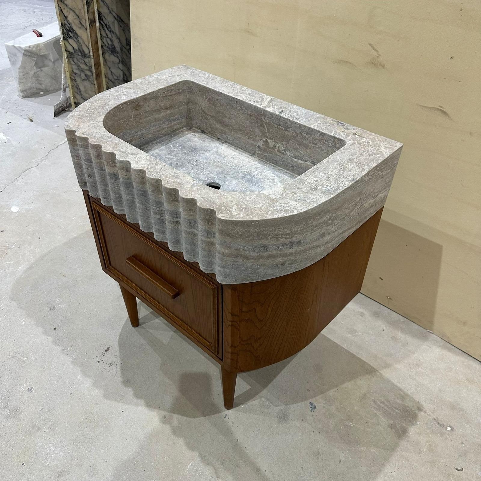 Travertine Marble Vanity — view 2