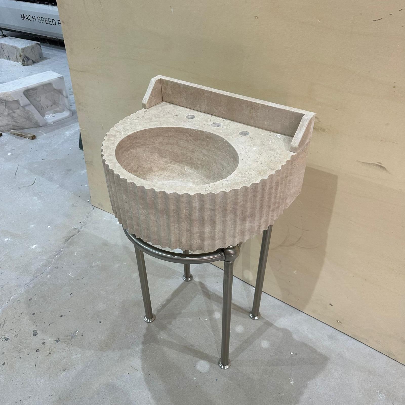 Travertine Marble Sink — view 2