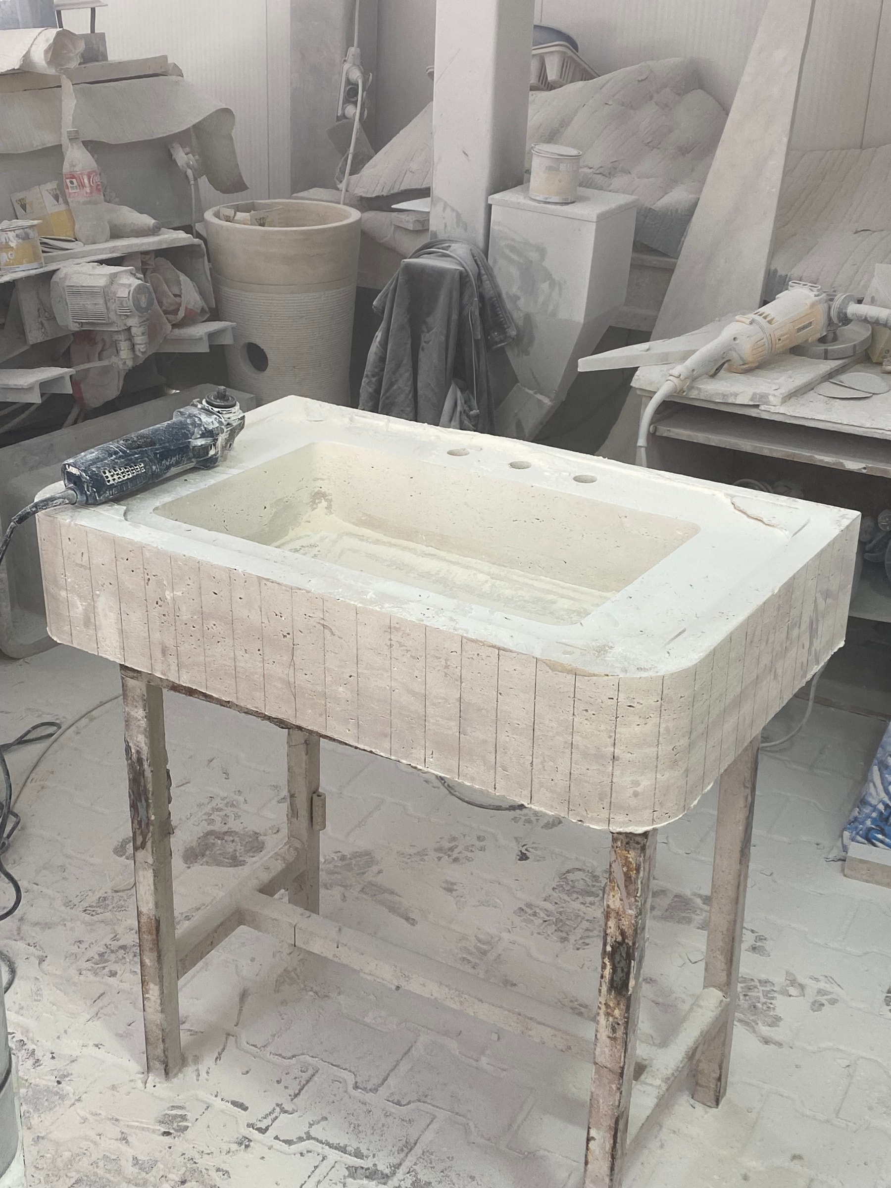 Travertine Marble Sink — view 5
