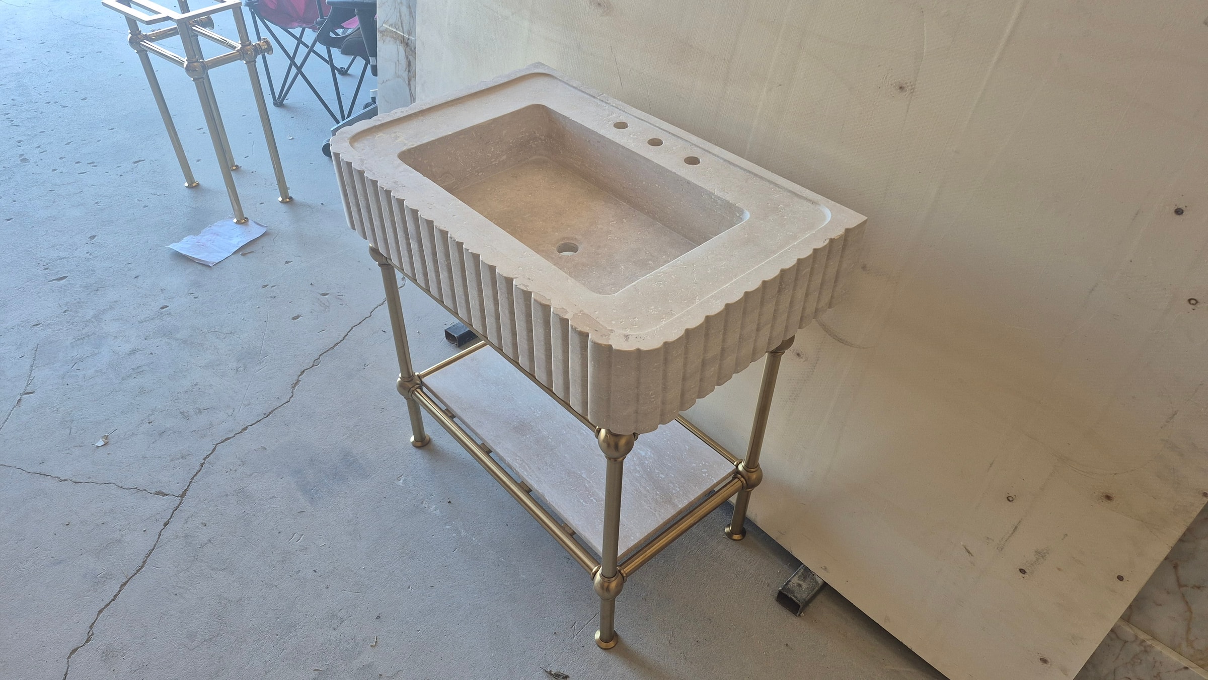 Travertine Marble Sink — view 3