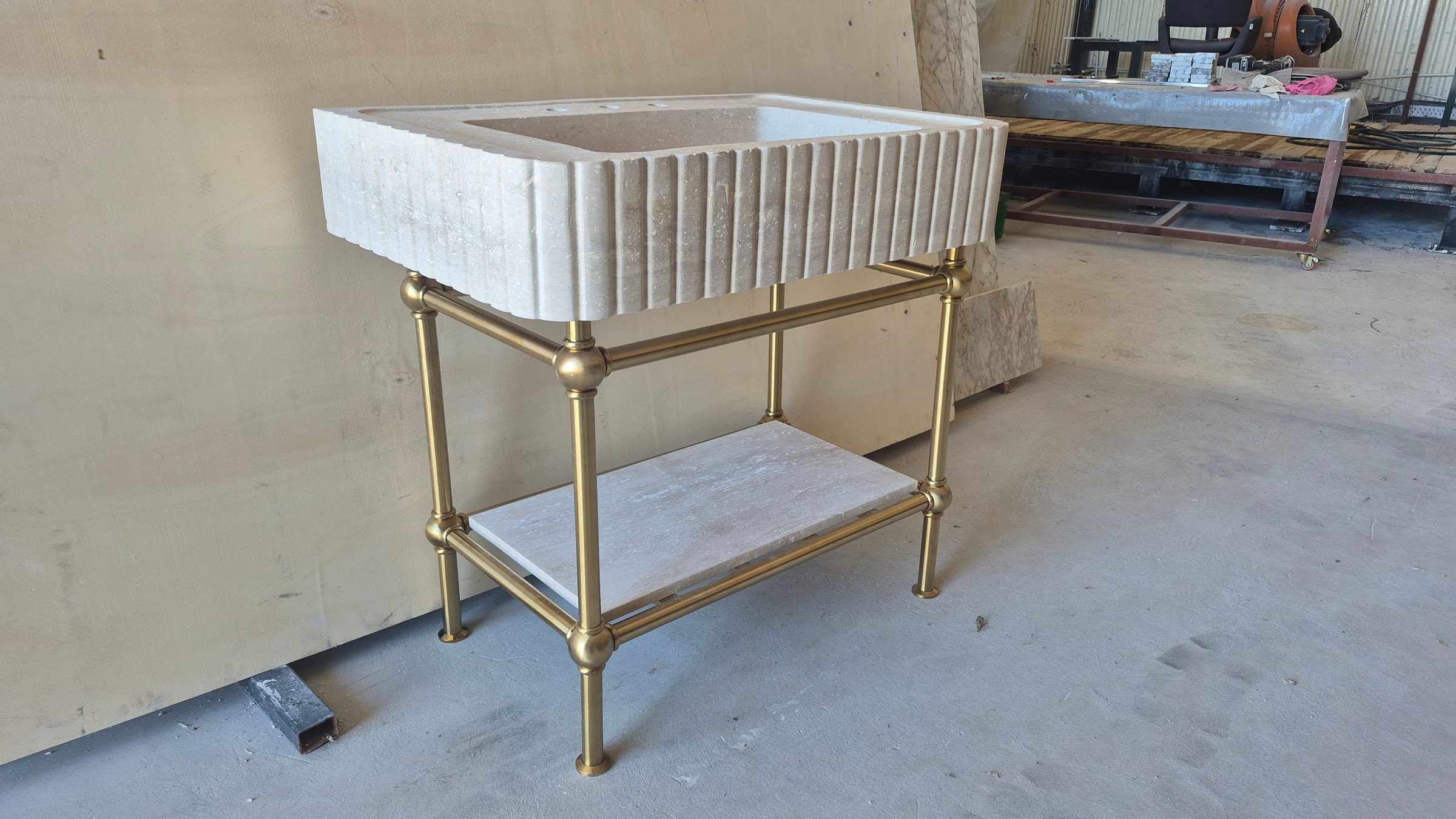 Travertine Marble Sink — view 4
